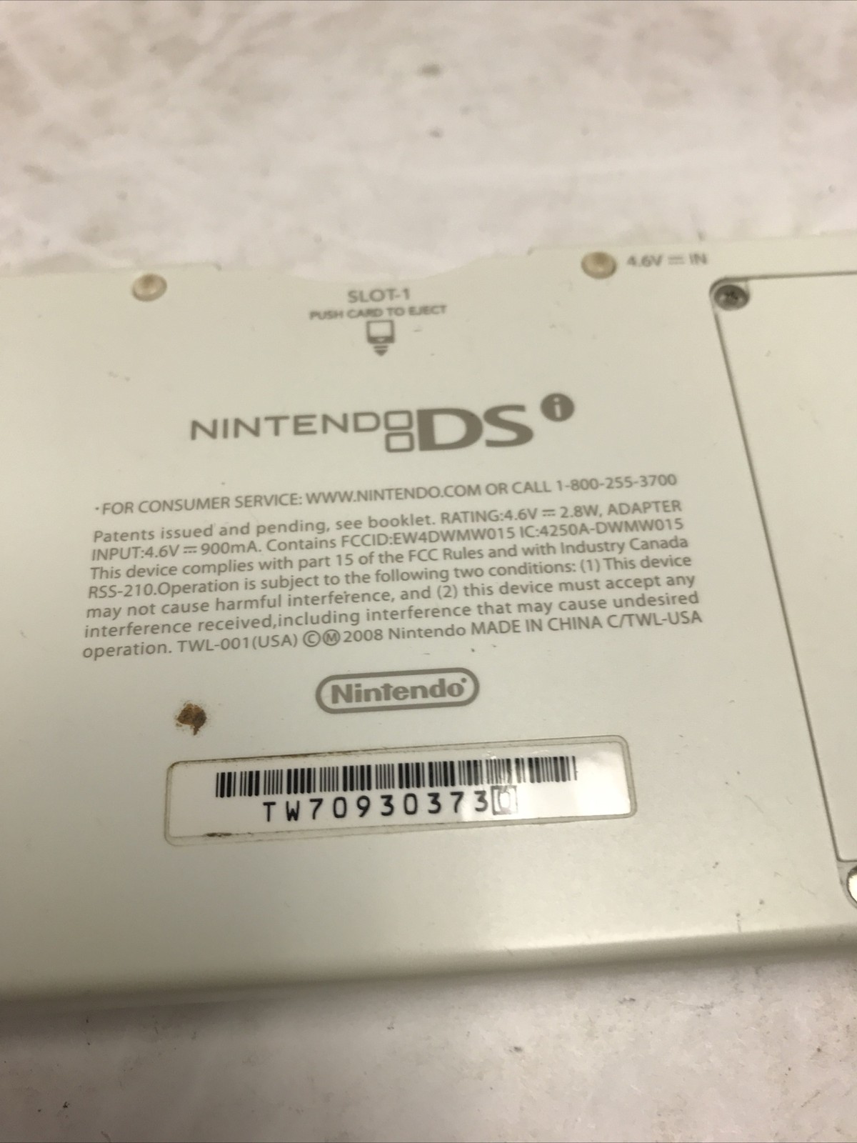 Nintendo DSi White Handheld Console System TWL-001 No cord AS IS