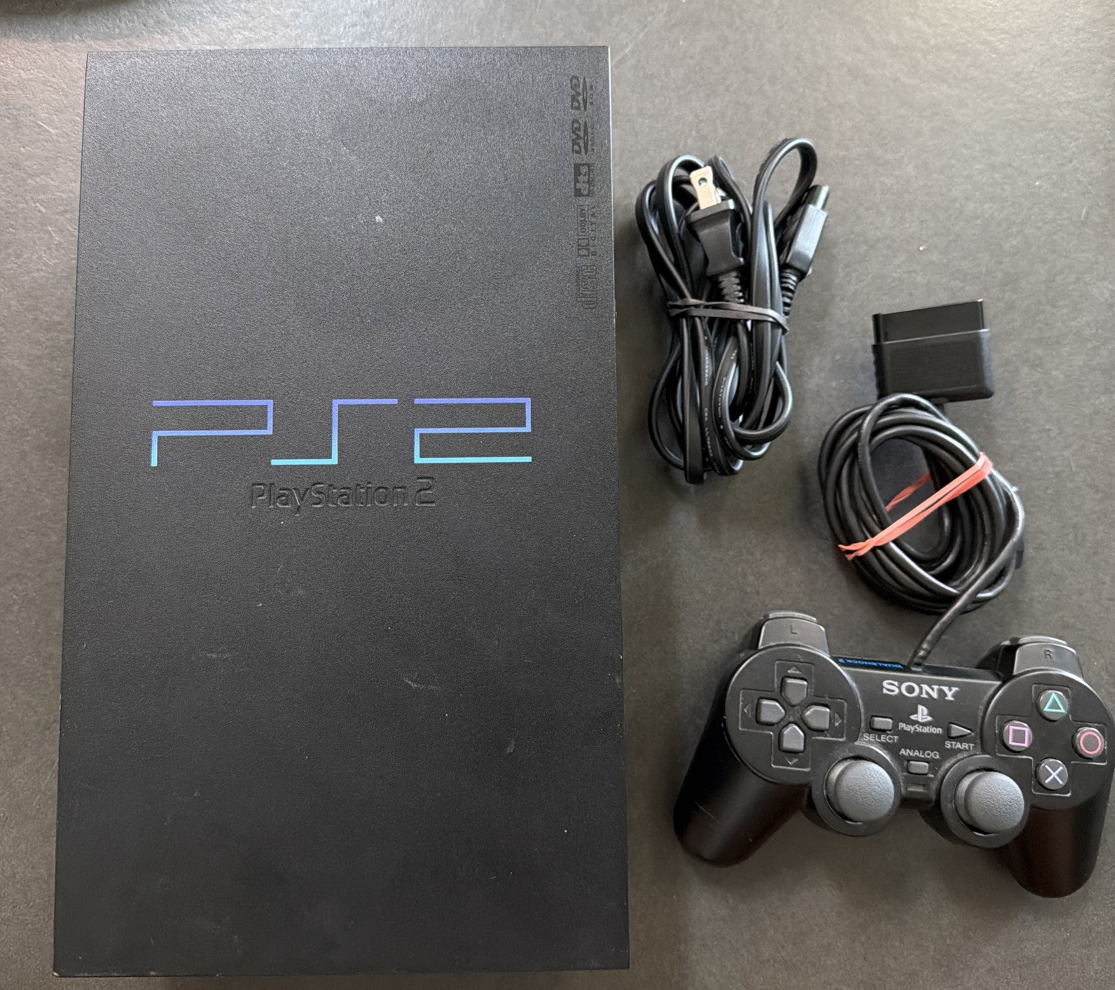 Sony PlayStation 2 Black Fat Console SCPH-35001 with Controller No Hdmi TESTED