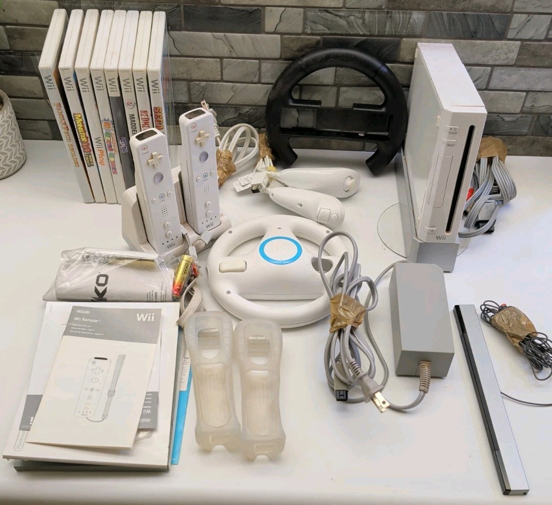 Nintendo Wii Console, Games, Accessories Bundle -all Tested Works