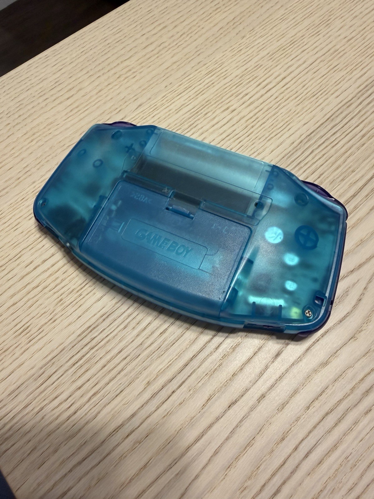 Gameboy Advance Custom Backlit IPS Mod Console – Transparent Light Blue & Purple