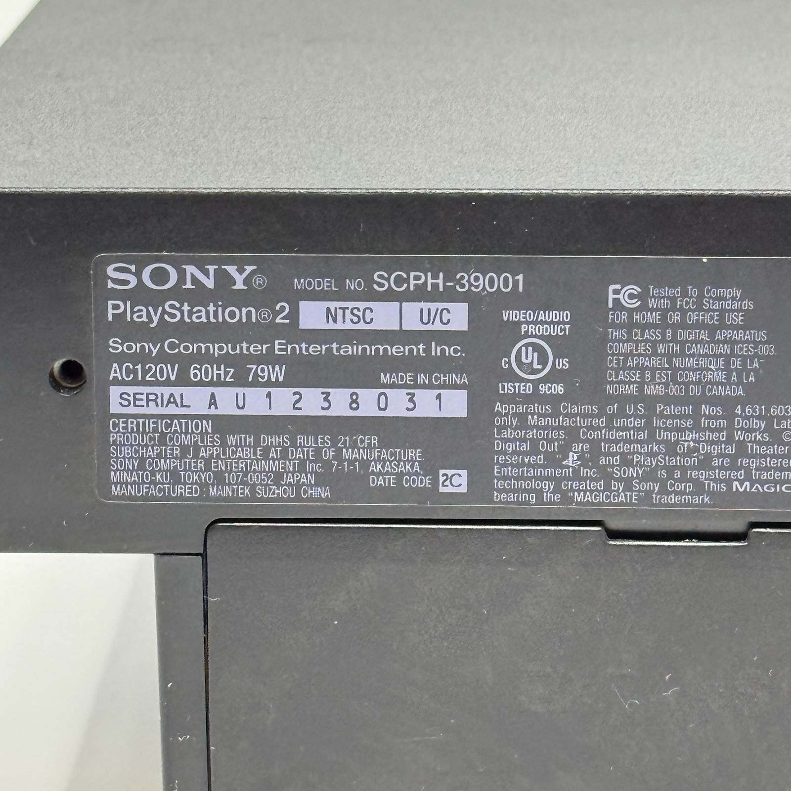 Sony PlayStation 2 PS2 Black Console SCPH-39001 Controller Cords Tested