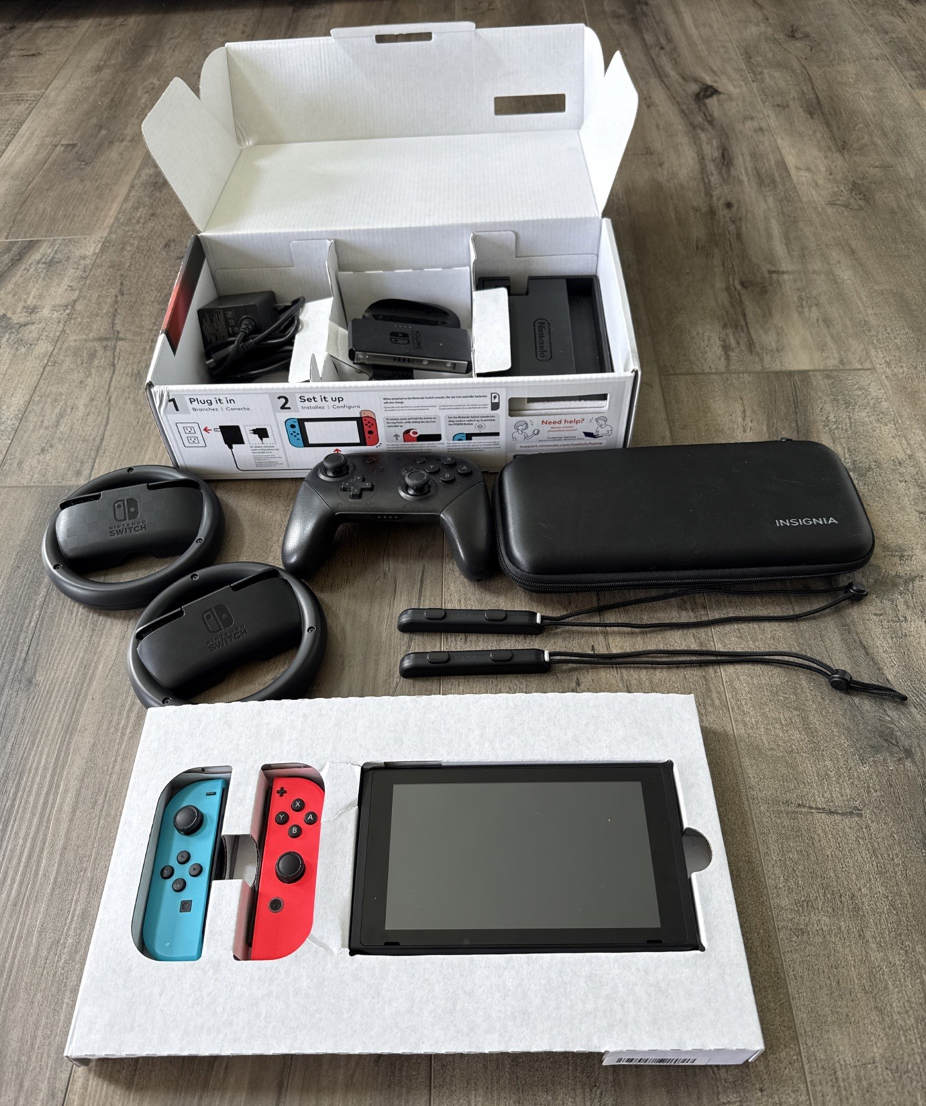 Nintendo Switch 32GB Gray Console with Neon Red and Neon Blue Joy-Con