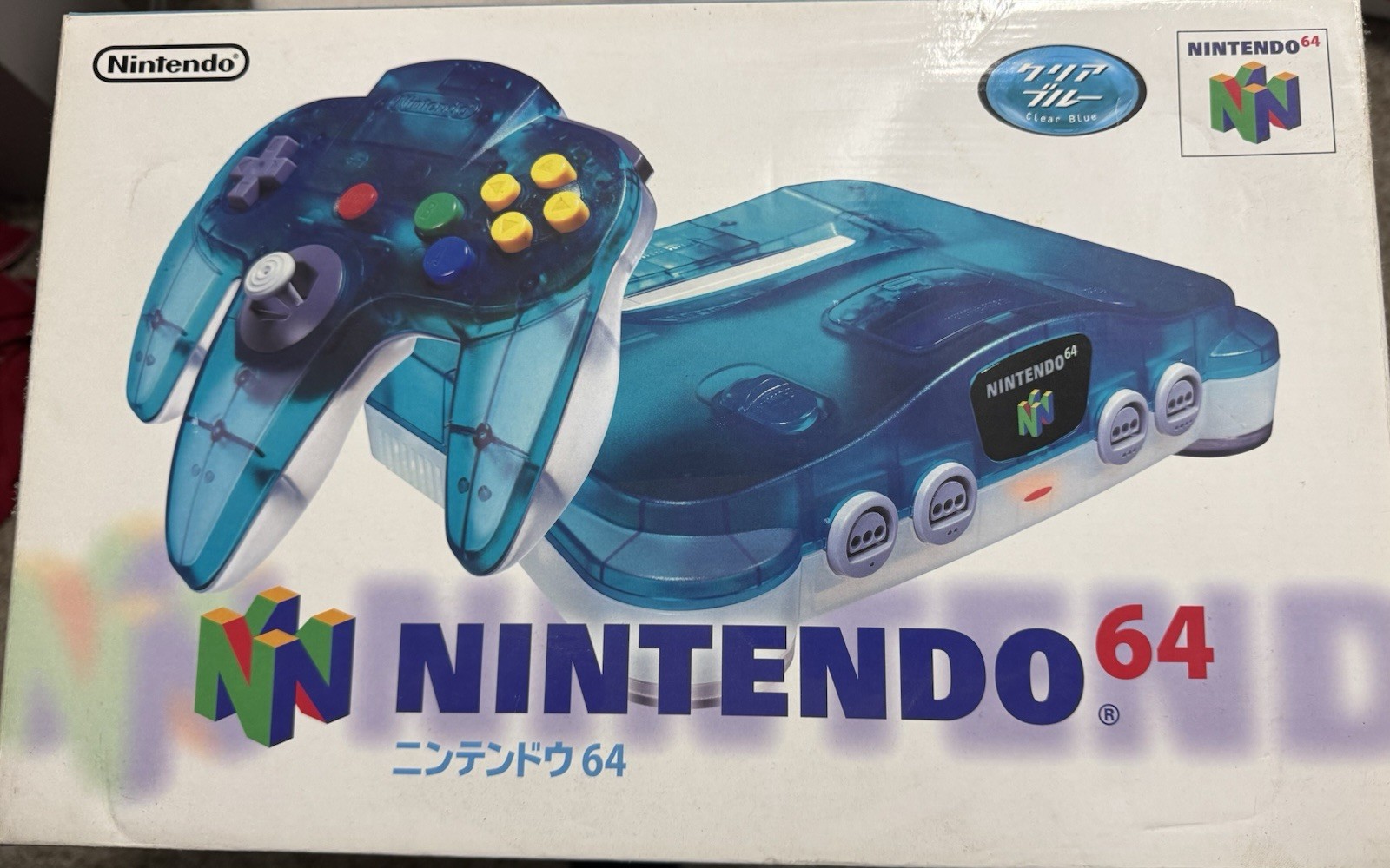 Nintendo 64 N64 Clear Blue Console CIB Tested *Numbers Matching* JPN Region Free