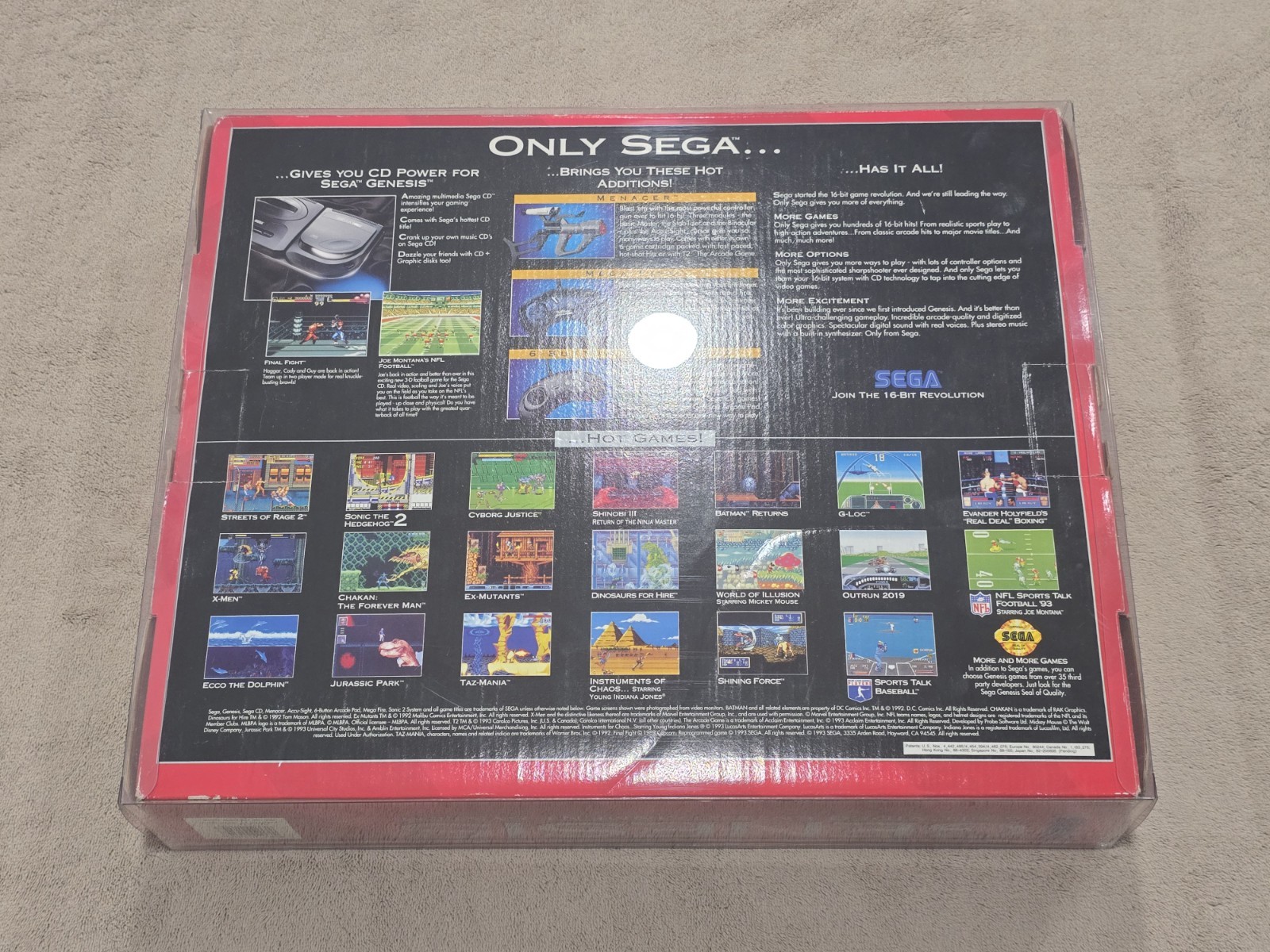 Sega Genesis Model 2 Console CIB Sonic 2 Bundle w Reg Card Mint + Box Protector