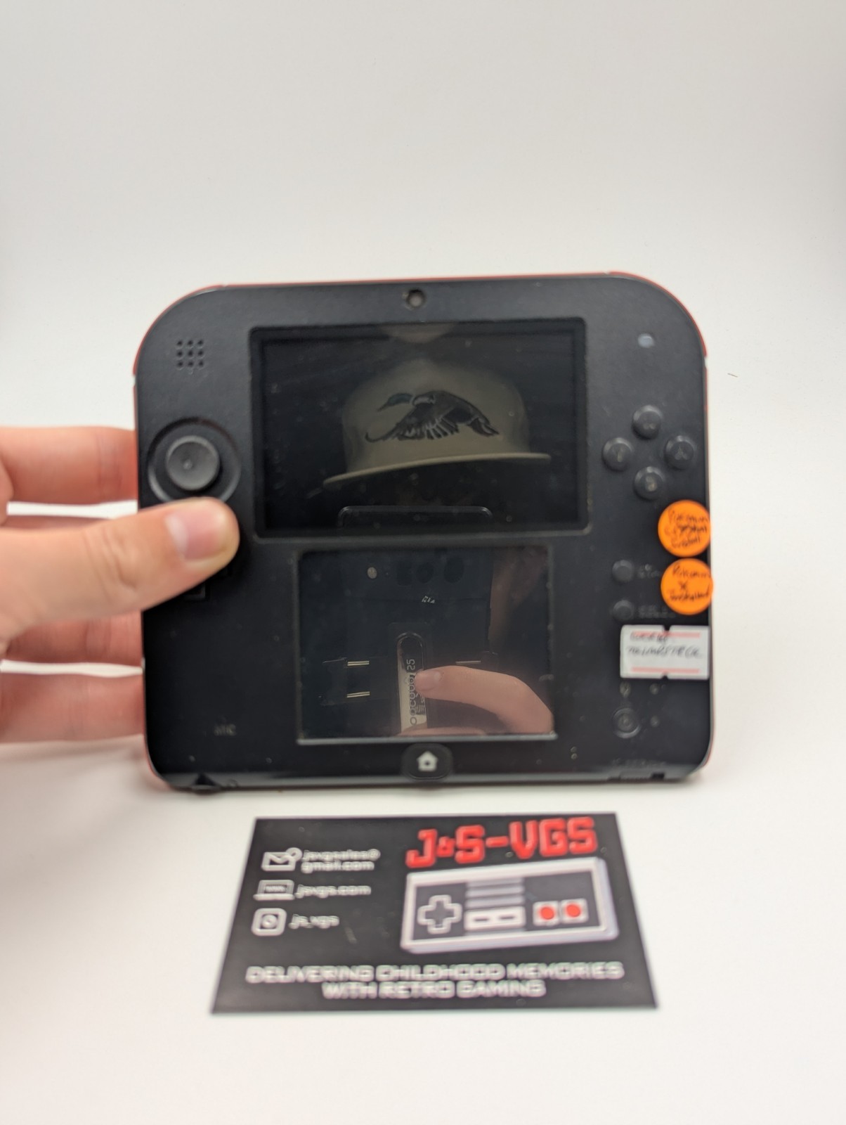 Nintendo 2DS Red/Black – Rough, Needs Thumbstick, Pokémon X + Crystal