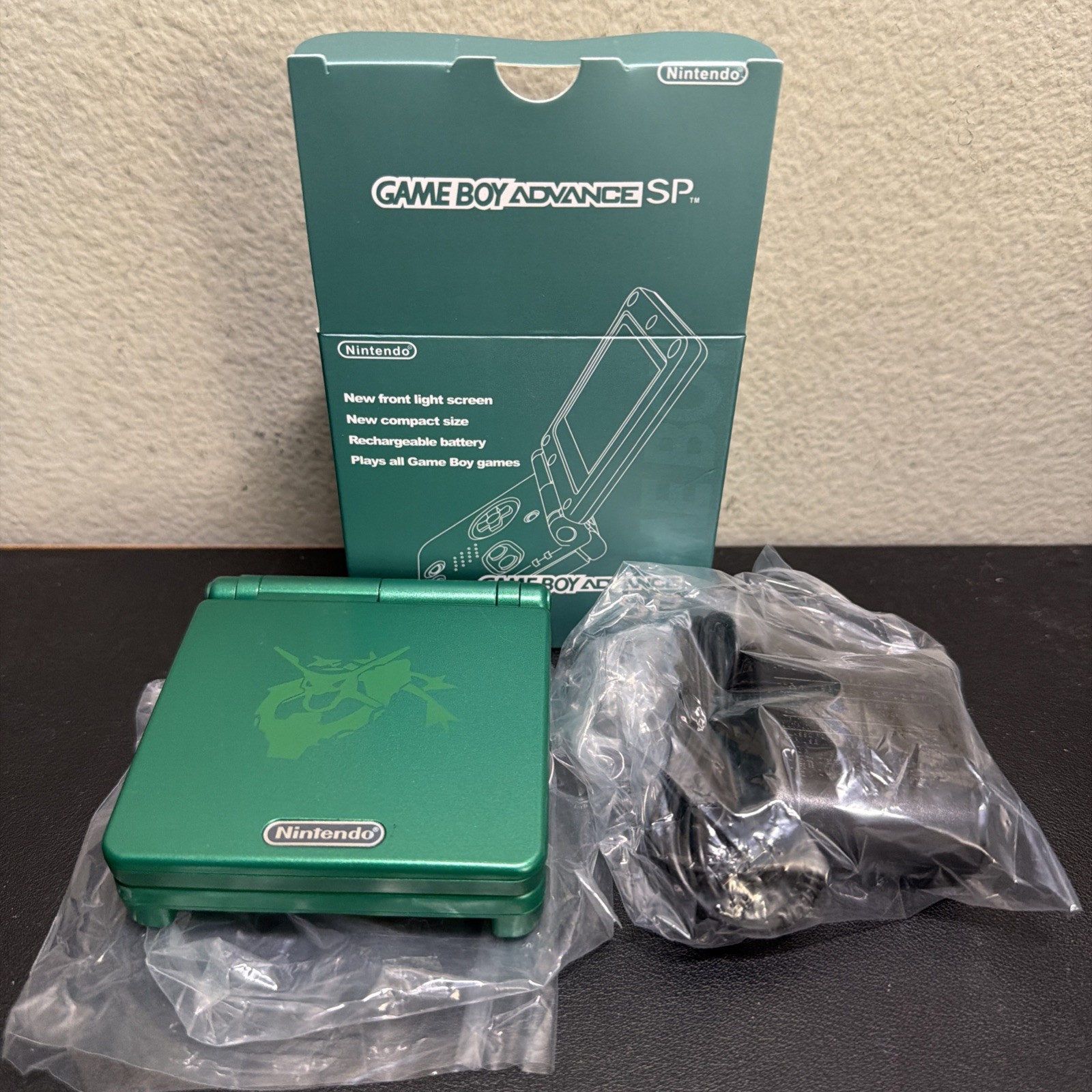 Nintendo Game Boy Advance SP Rayquaza Edition Console NEW IPS screen w/ Charger