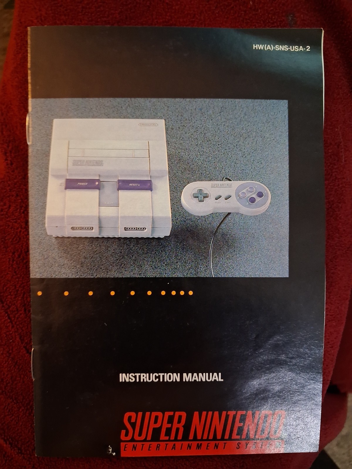 Nintendo SNES Super Nintendo Console Bundle w/ Box Manual 2 Controllers Adapter