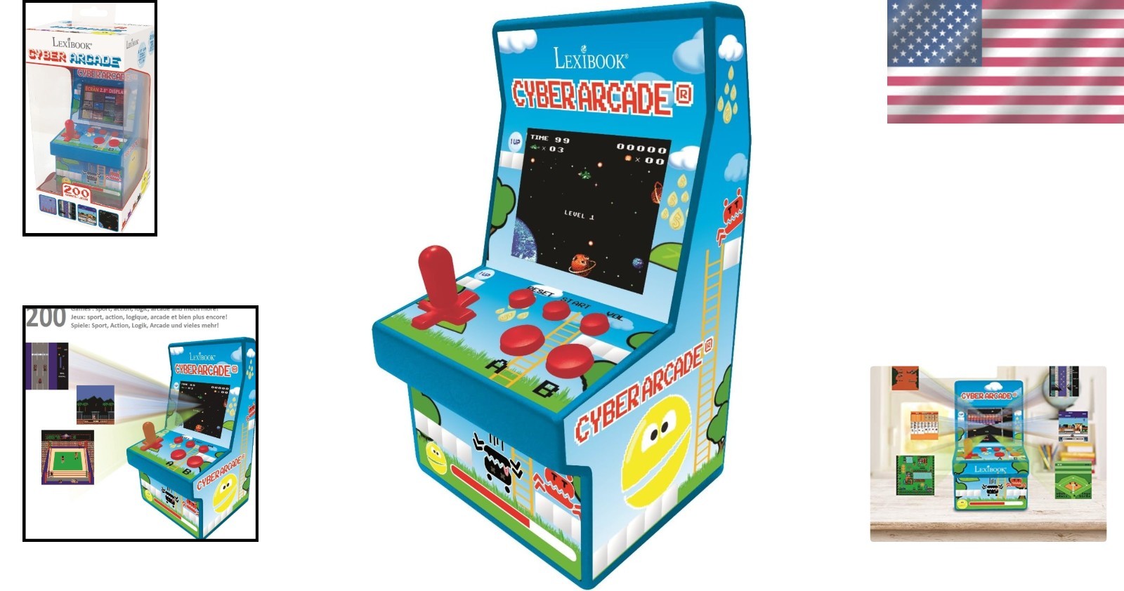 Portable Retro Gaming Console with LCD Screen: 200 Classics for On-the-Go Fun