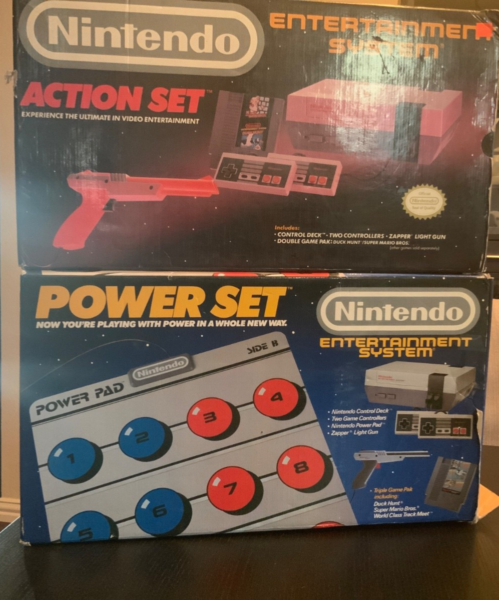 Original NES Action Set and Power Set Console boxes only *Power Pad Included