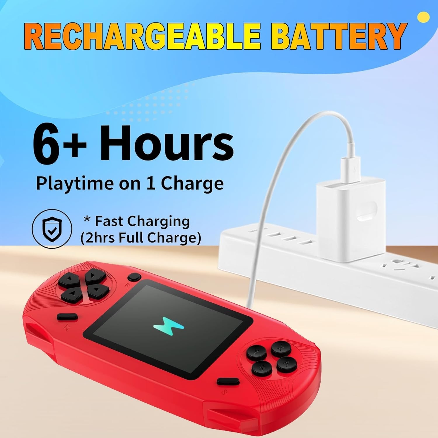 Handheld Retro Video Game Console Plastic 3 Inch Screen Rechargeable Kids Toy