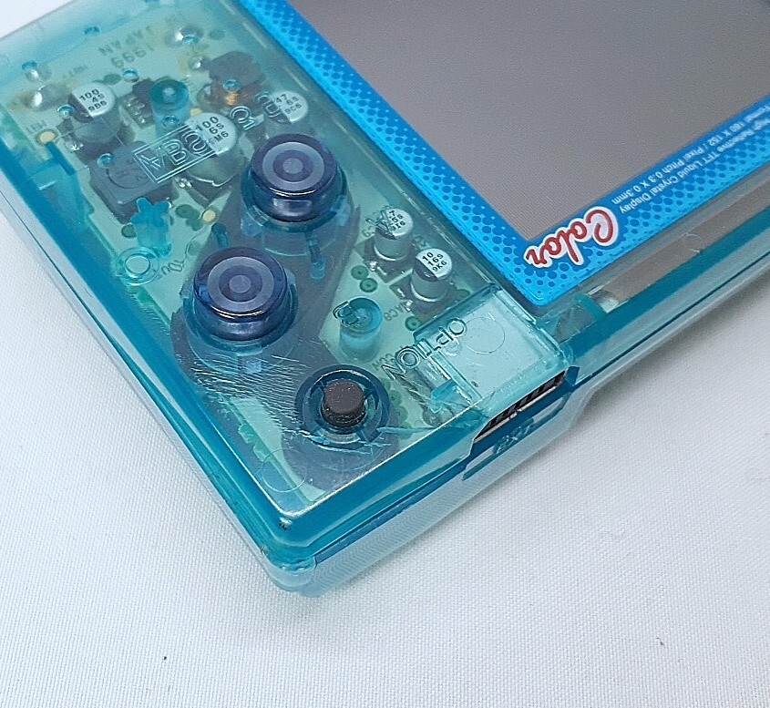 Neogeo Pocket Color Carbon Black Console SNK + battery Cracked Stick Tested