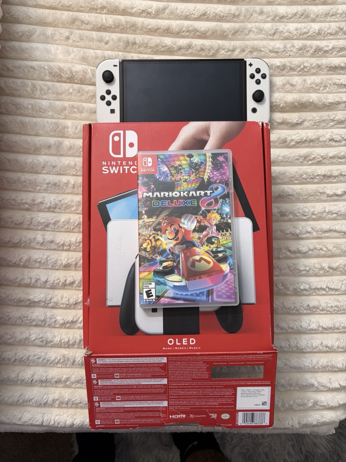 Nintendo Switch OLED Model White Console Bundle w/ Mario Kart 8 Deluxe