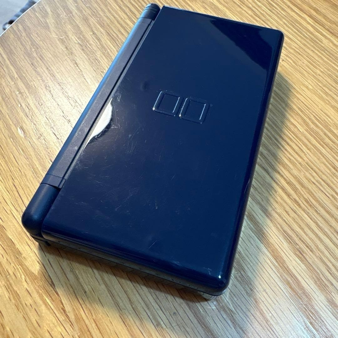 Nintendo DS Lite Enamel Navy Console Set w/ Box Charger Tested Japan USG-001