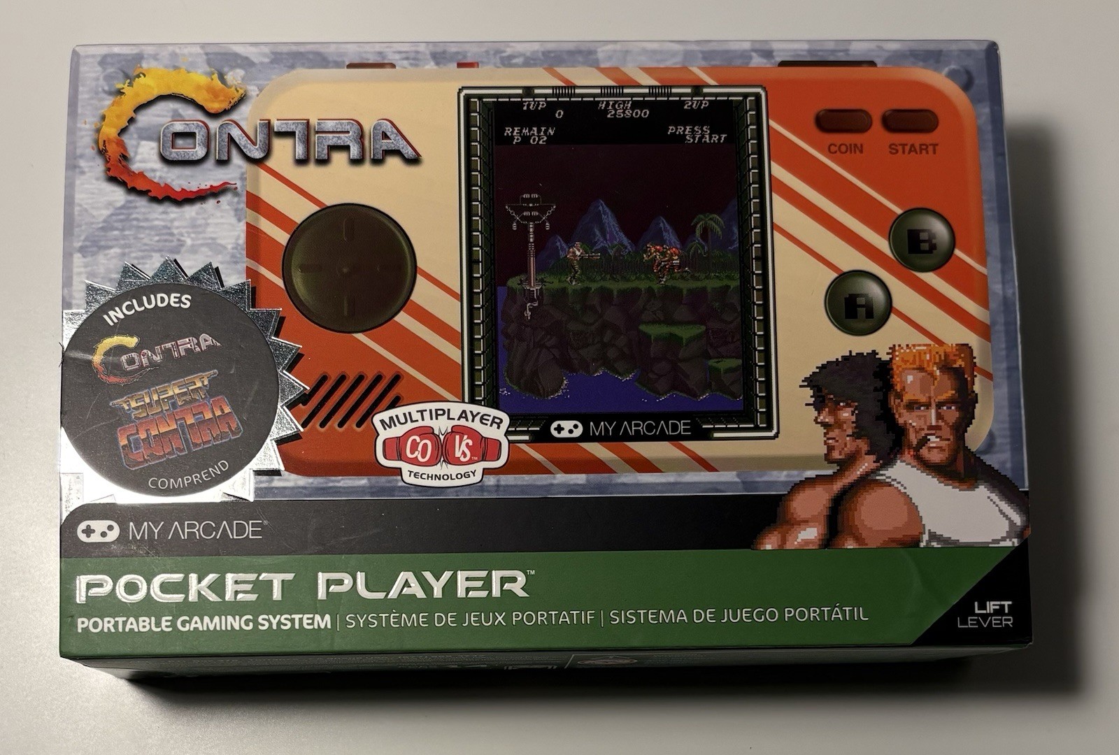 My Arcade Contra Pocket Player Handheld 2 Built In Games Contra Super Contra NIB