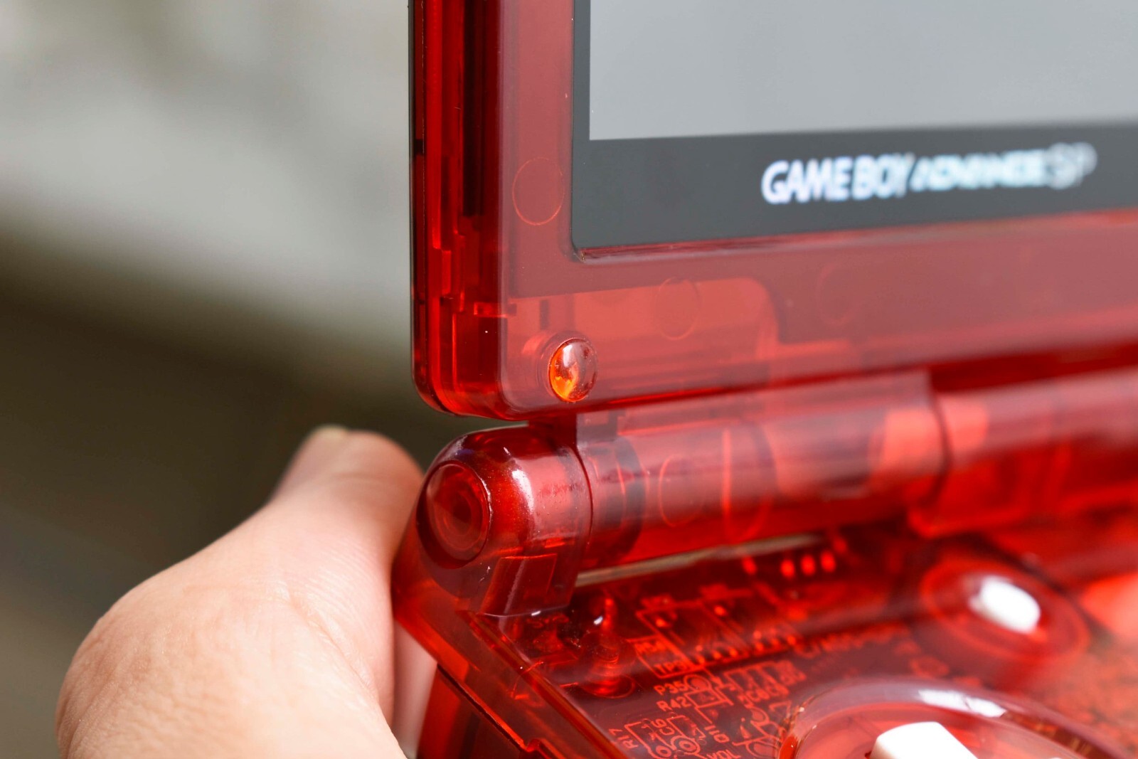Backlit IPS LCD GBAsp Mod Nintendo Gameboy Advance SP Mirror Clear Red