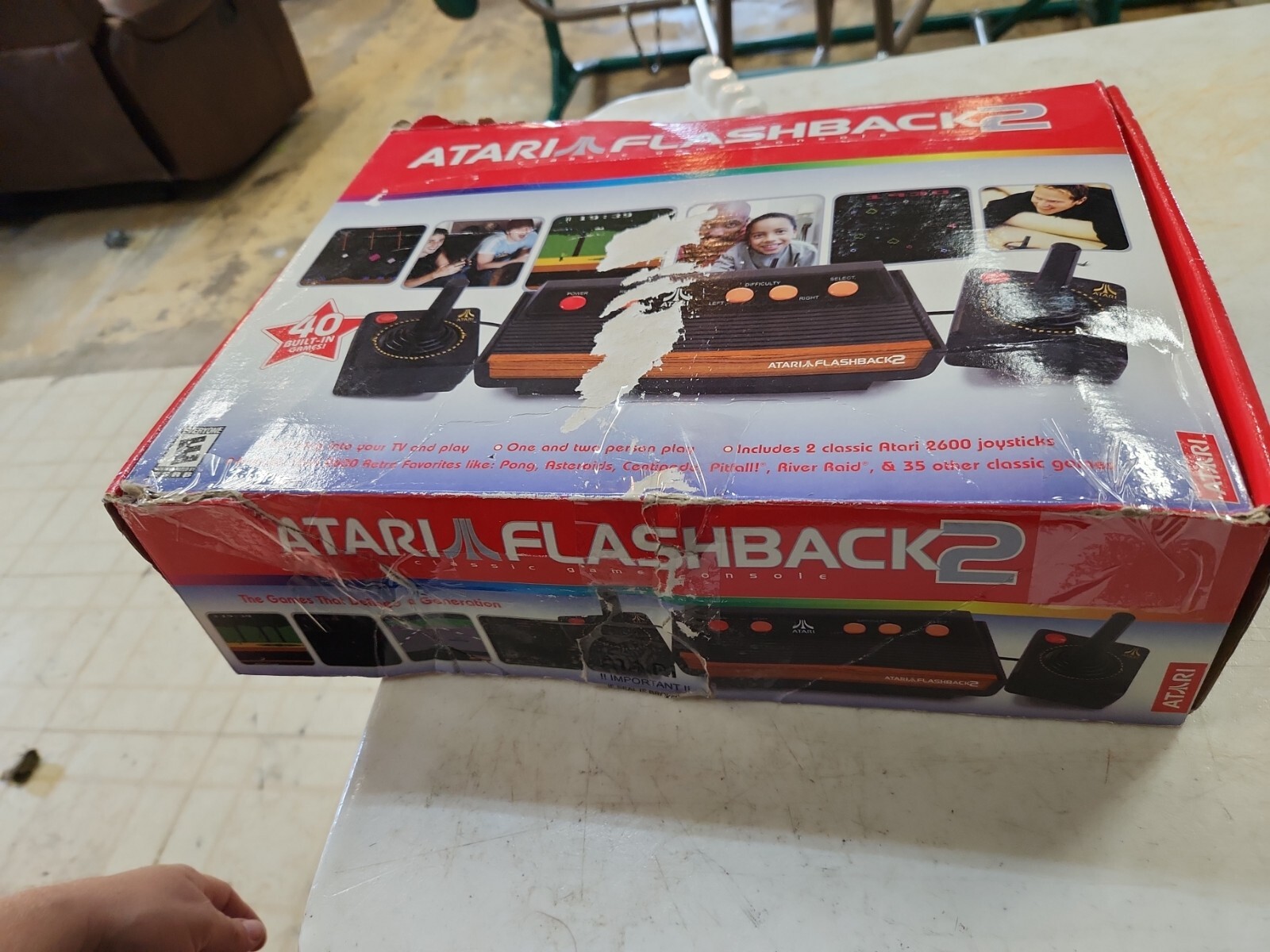 Atari Flashback 2 Classic Game Console 40 Built In Games 2 Controllers GUC