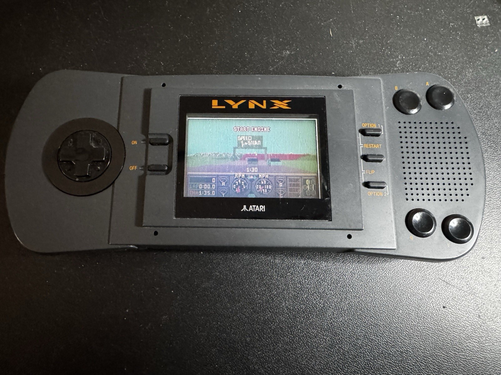 Atari Lynx I Console w/ Hard Drivin’ Tested Works But Contrast Wonky