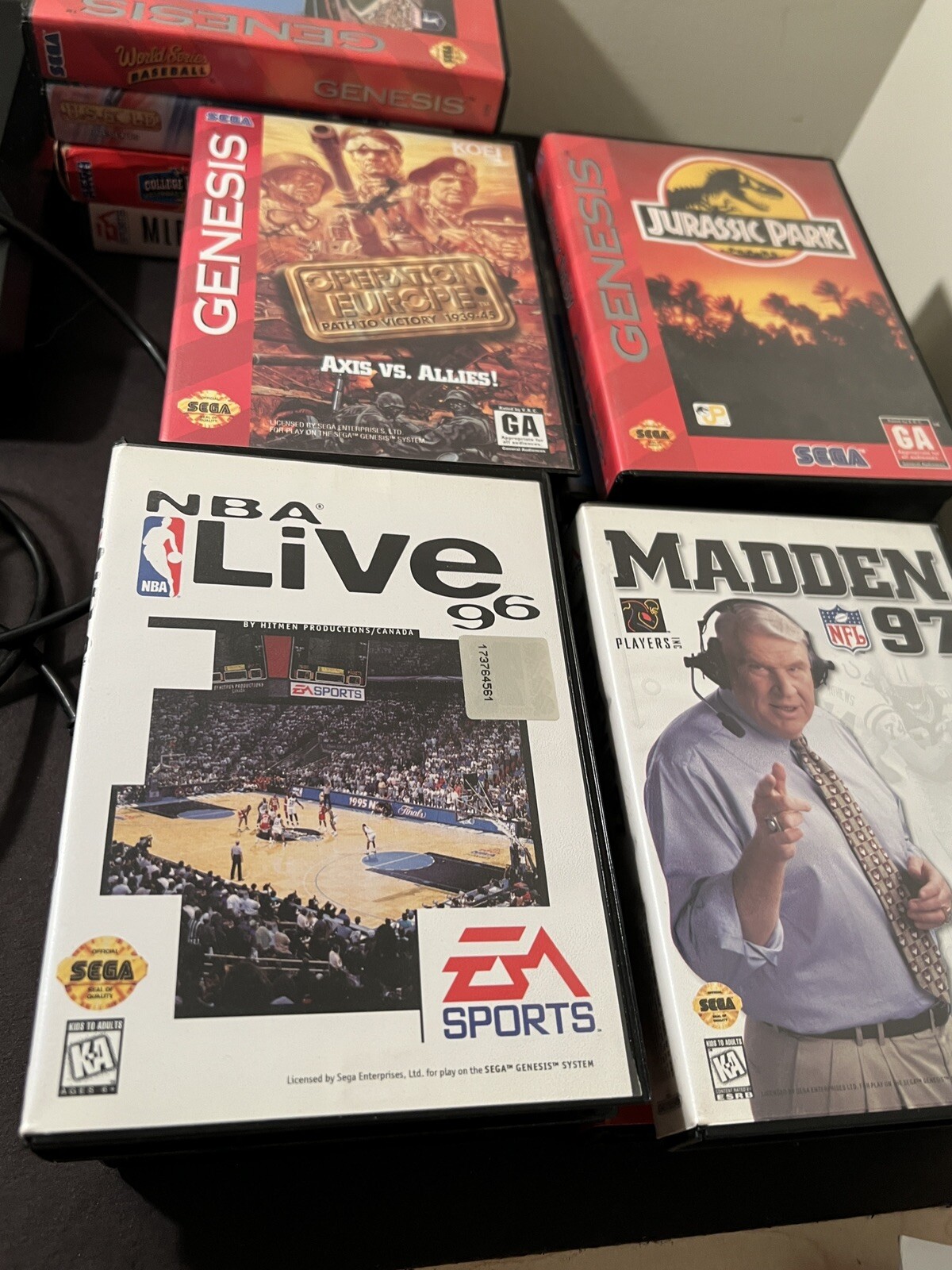 SEGA GENESIS 16-BIT SYSTEM+16 GAMES COMPLETE+CASE MANUALS UNTESTED JURASSIC PARK