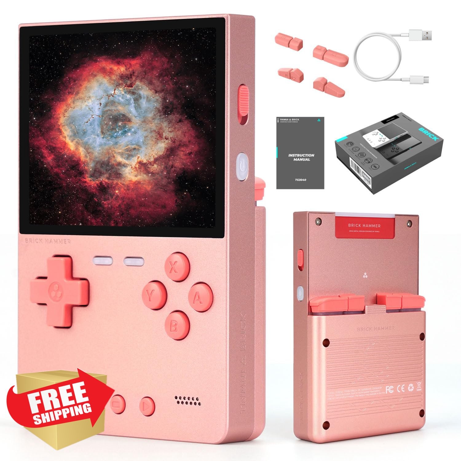 Trimui Brick Hammer Handheld Game Console 3.2″ IPS Rose Gold
