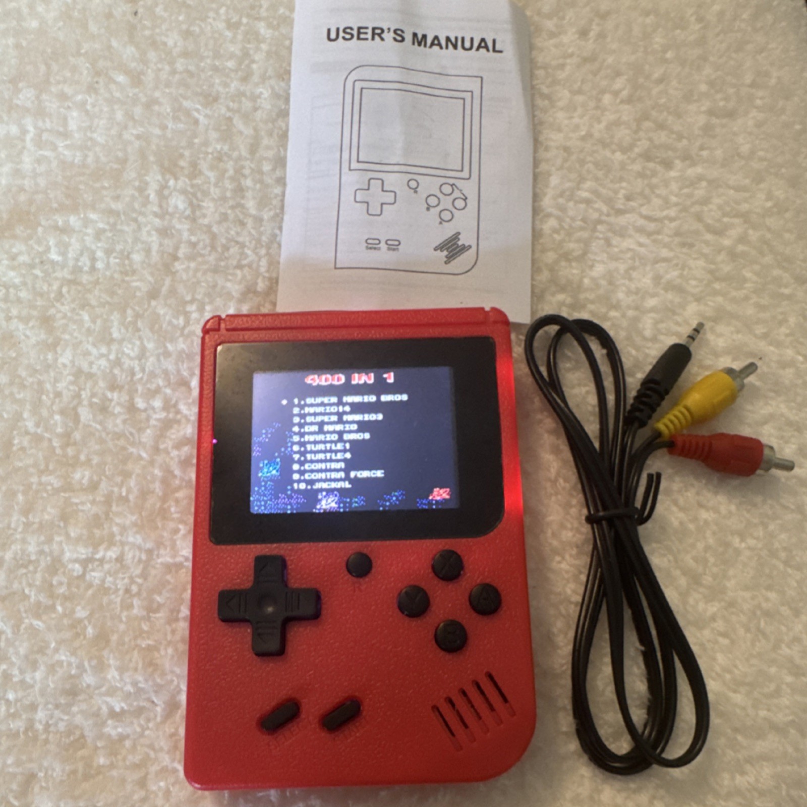 Game Box Plus Handheld Game Console Red, Built-in Games, Composite RCA AV