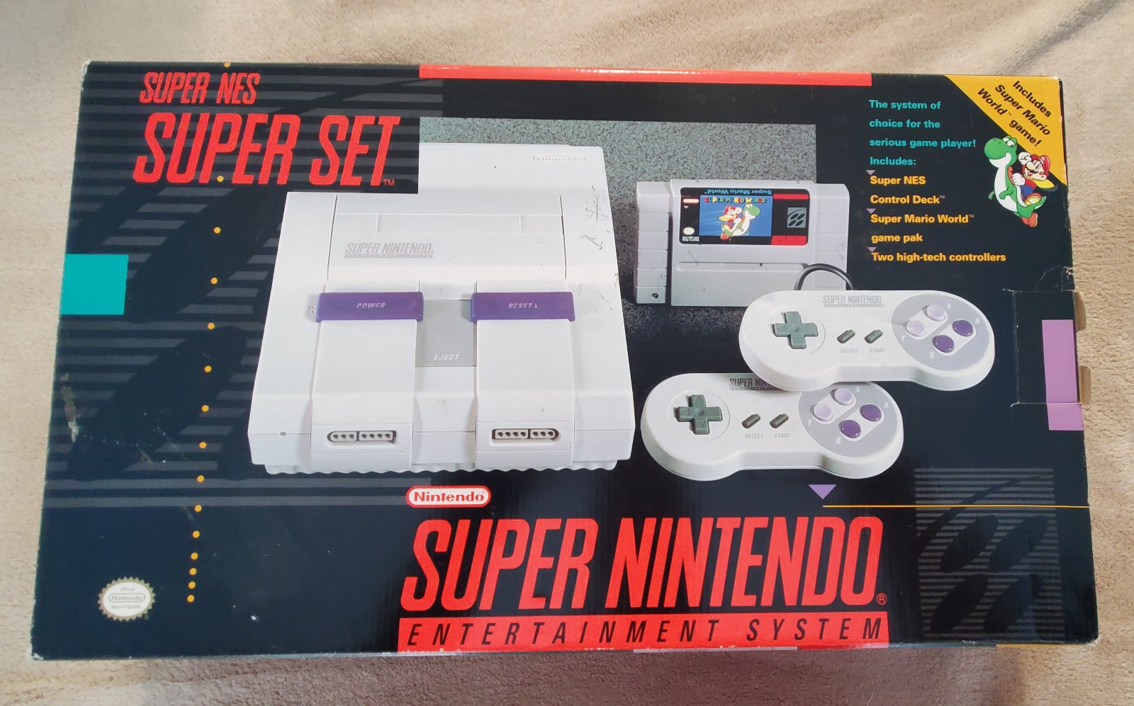 ORIGINAL Super Nintendo Entertainment System SNES Video Game Console w/ Box