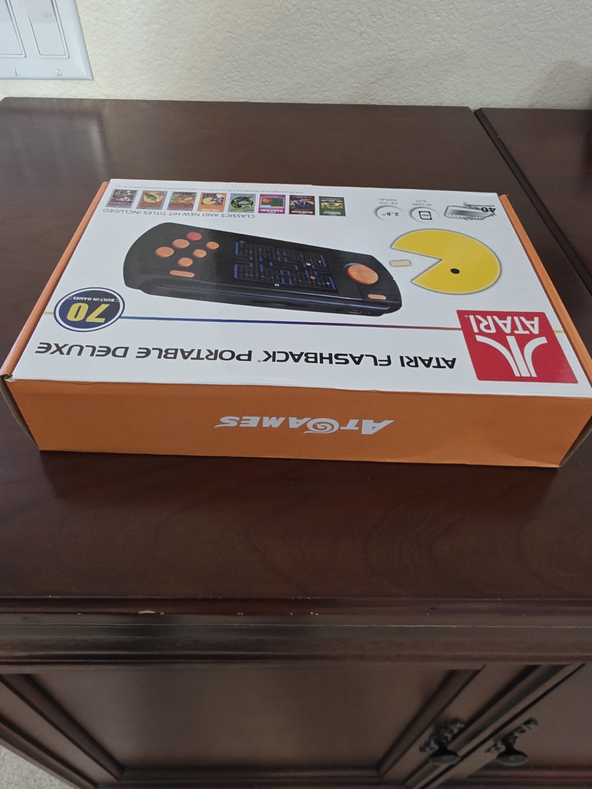 Atari Flashback Portable Deluxe Handheld System Black/Orange Built-In Games