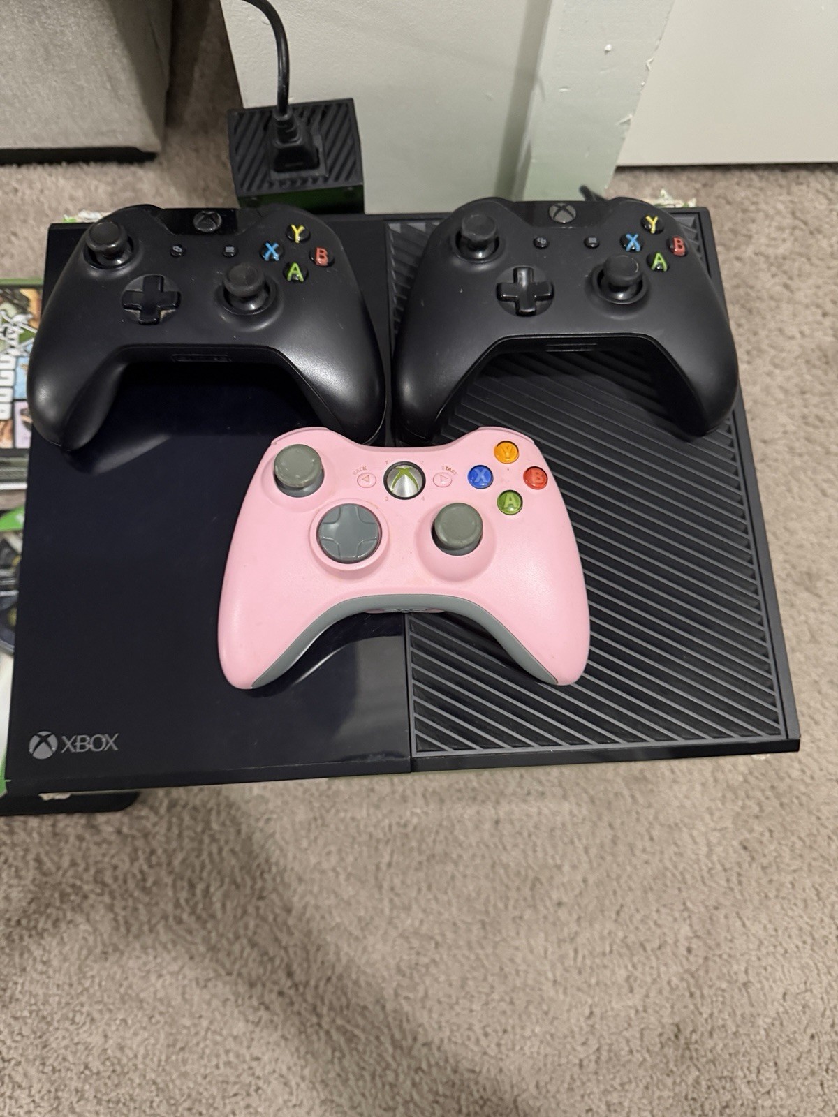 Xbox One Console Bundle 3 Controllers + Box + 9 Games GTA V Witcher 3 COD Bundle