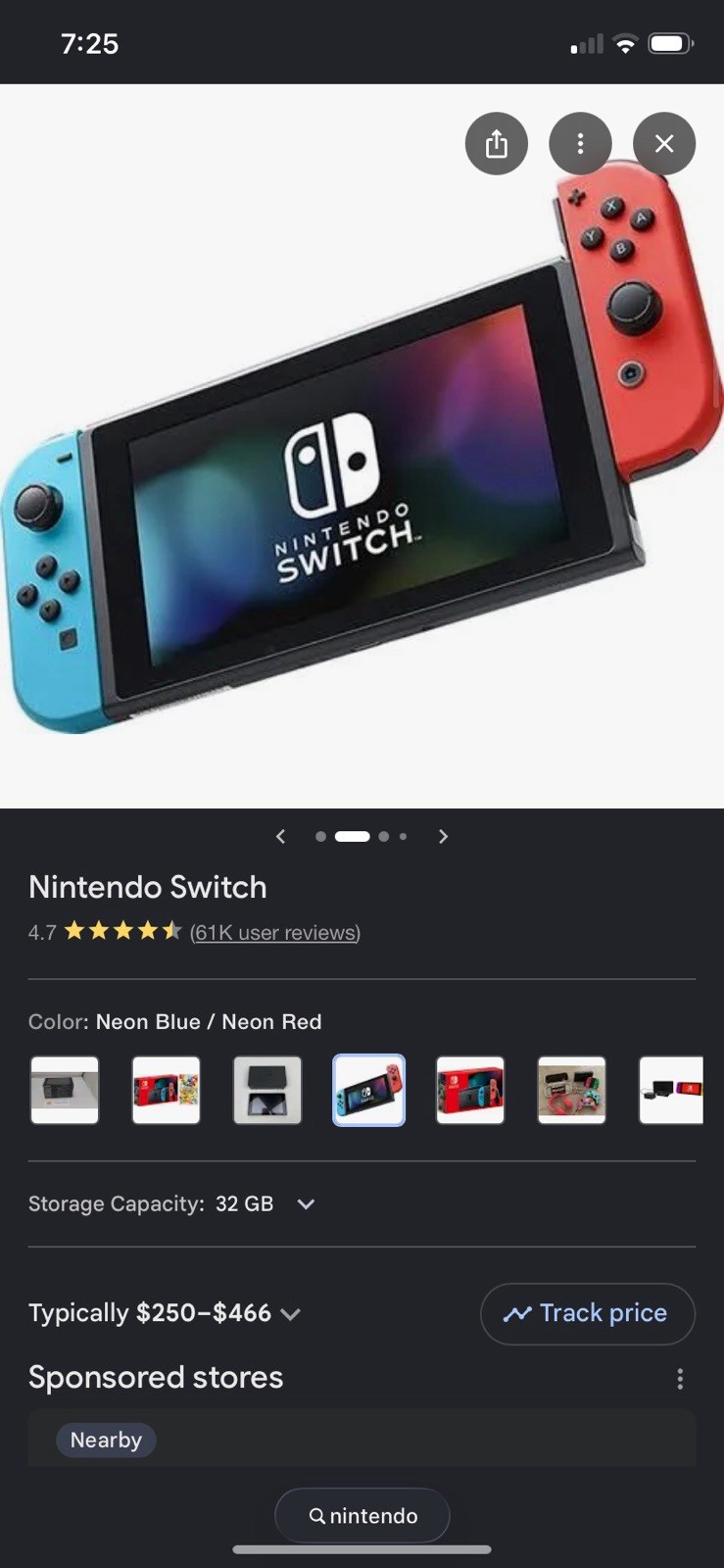 Nintendo Switch Console w/ AC Adapter, HDMI Cable, Red/White Joy-Con, Wi-Fi