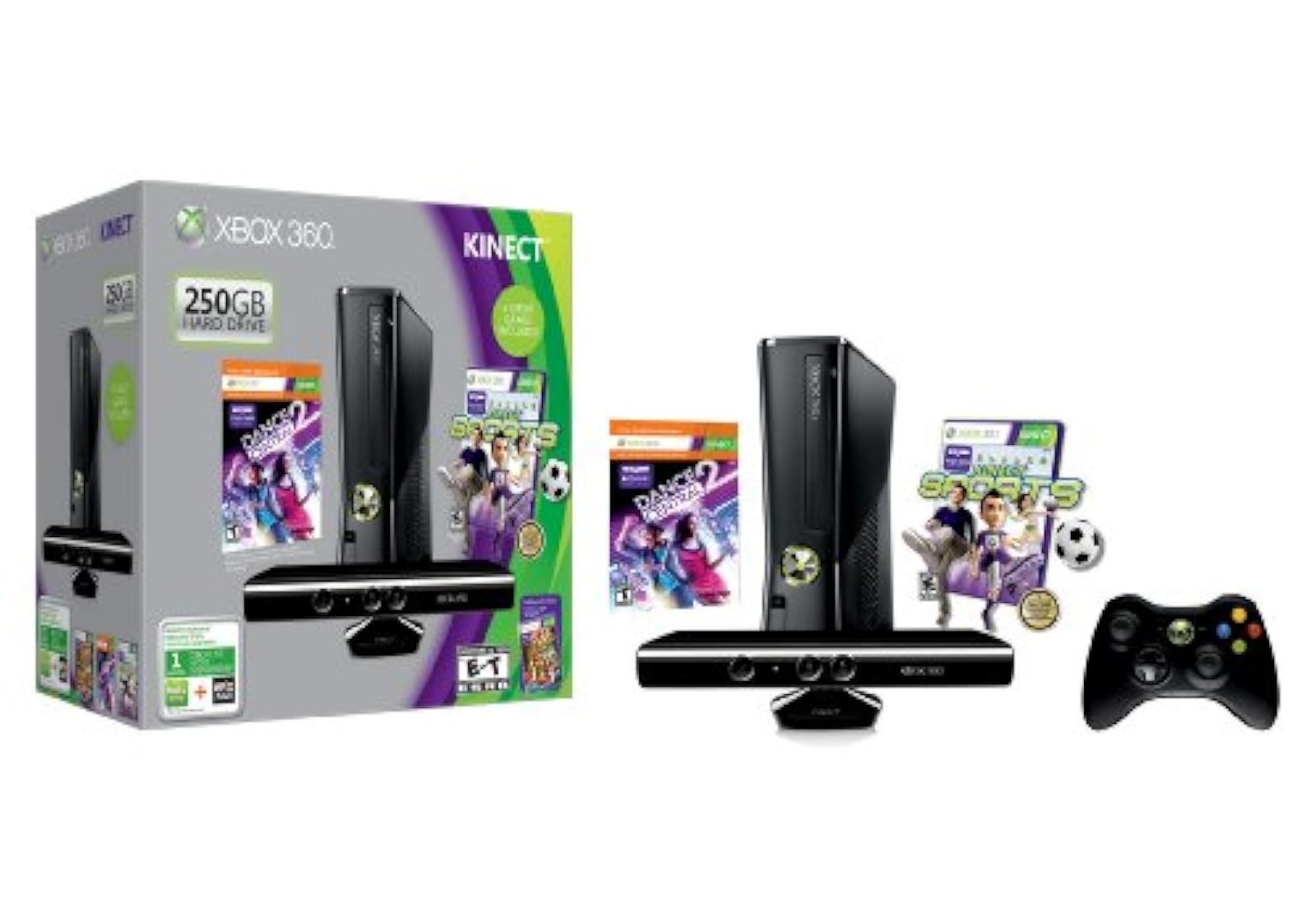 Xbox 360 250GB With Kinect Value Bundle Very Good 4Z