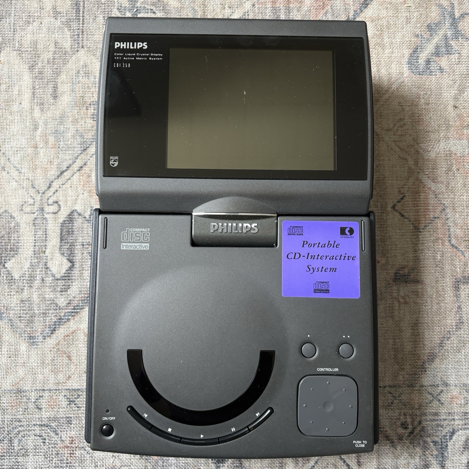 Philips CDi 350 Console CD-i Player w/ Controllers Mouse Digital Video Docking
