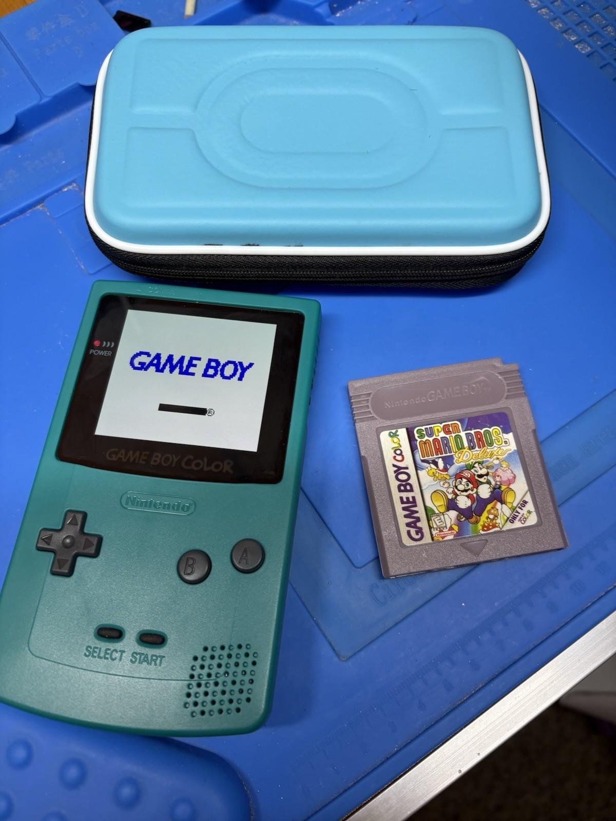 Backlit IPS Teal Gameboy Color 1500 MAH lithium Battery Nintendo GBC USB C