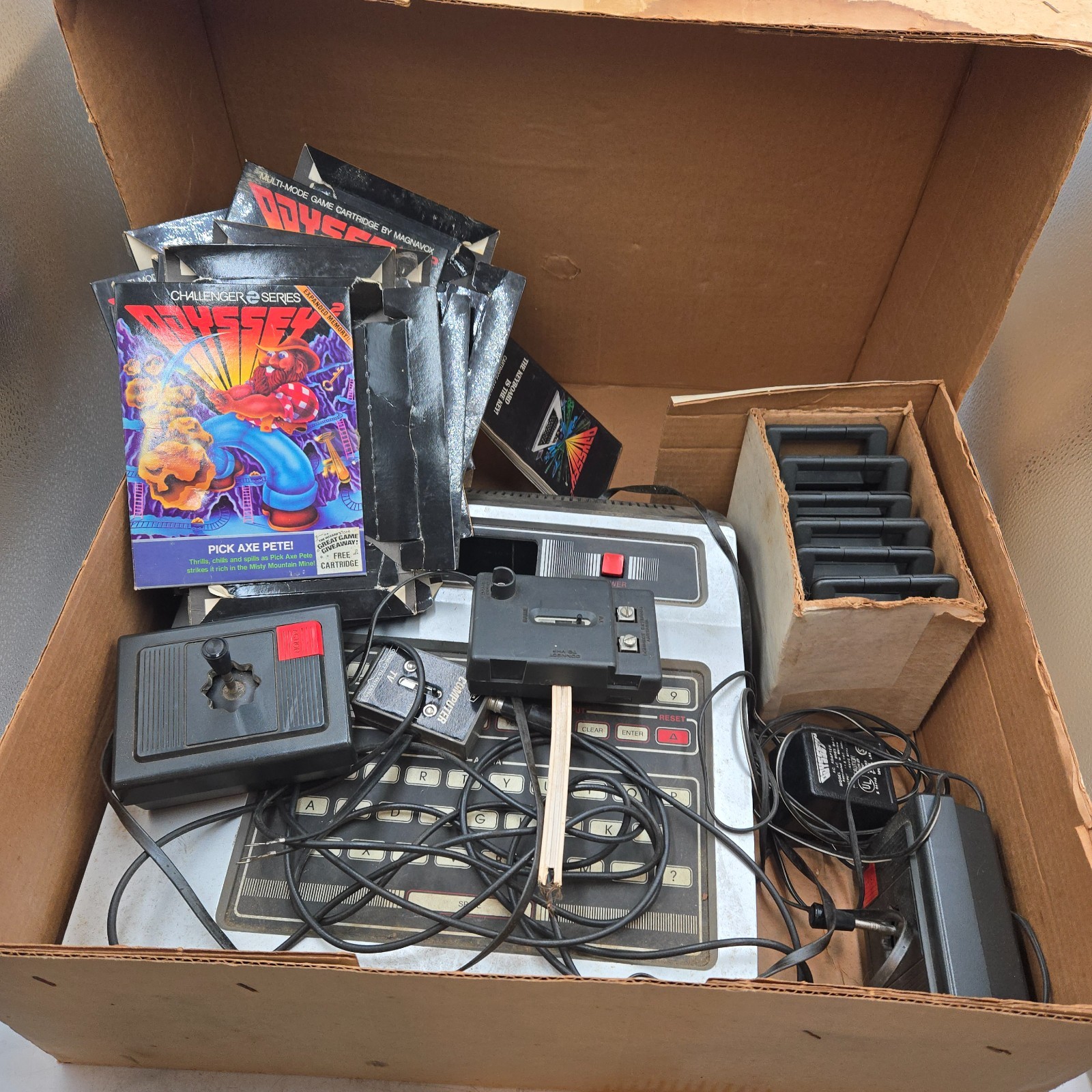 Untested Magnavox Odyssey 2 Console Boxed w Controllers, Manuals & 6 Games