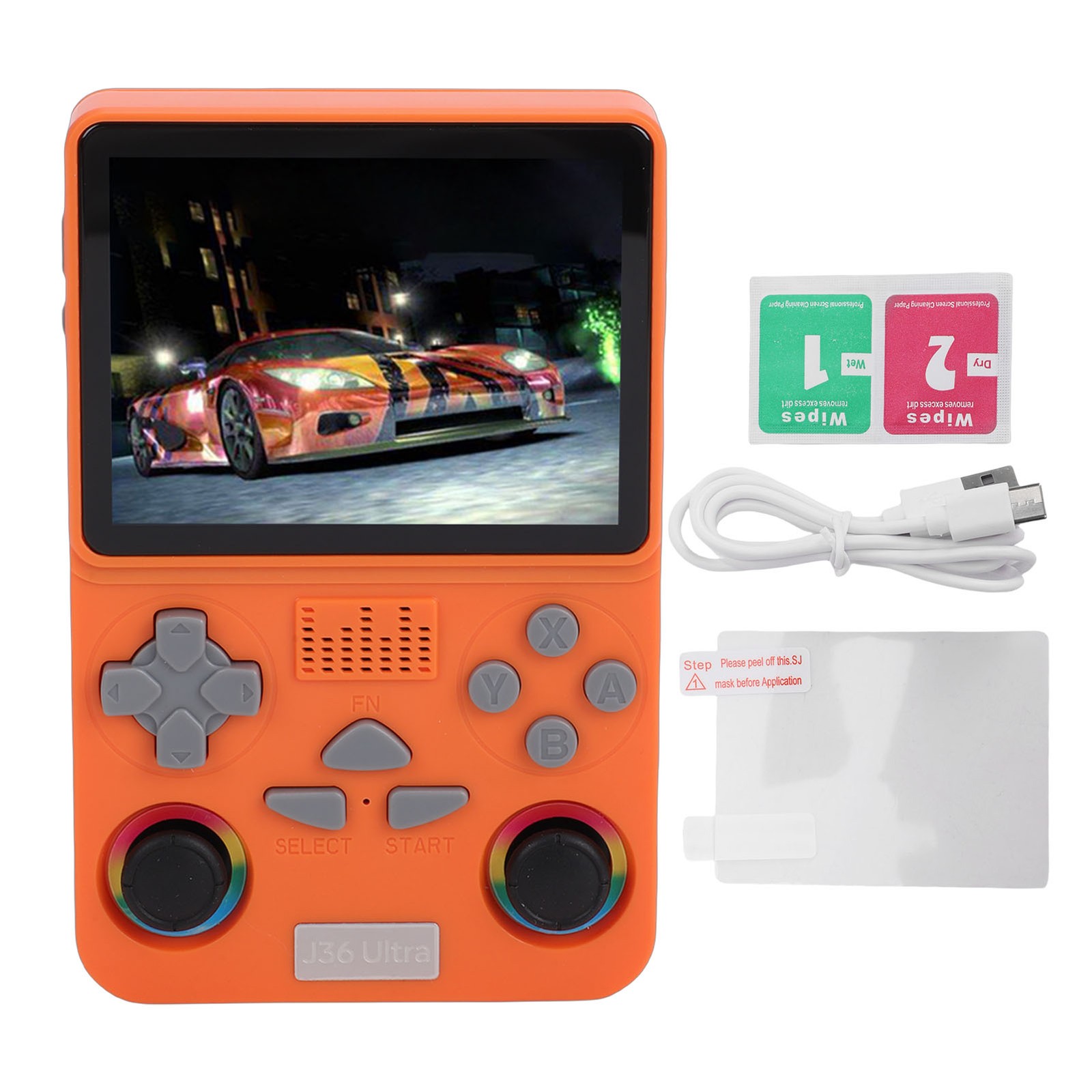 Retro Handheld Game Console 4 Inch Screen Built In 64GB Small Memory Card S QLLA