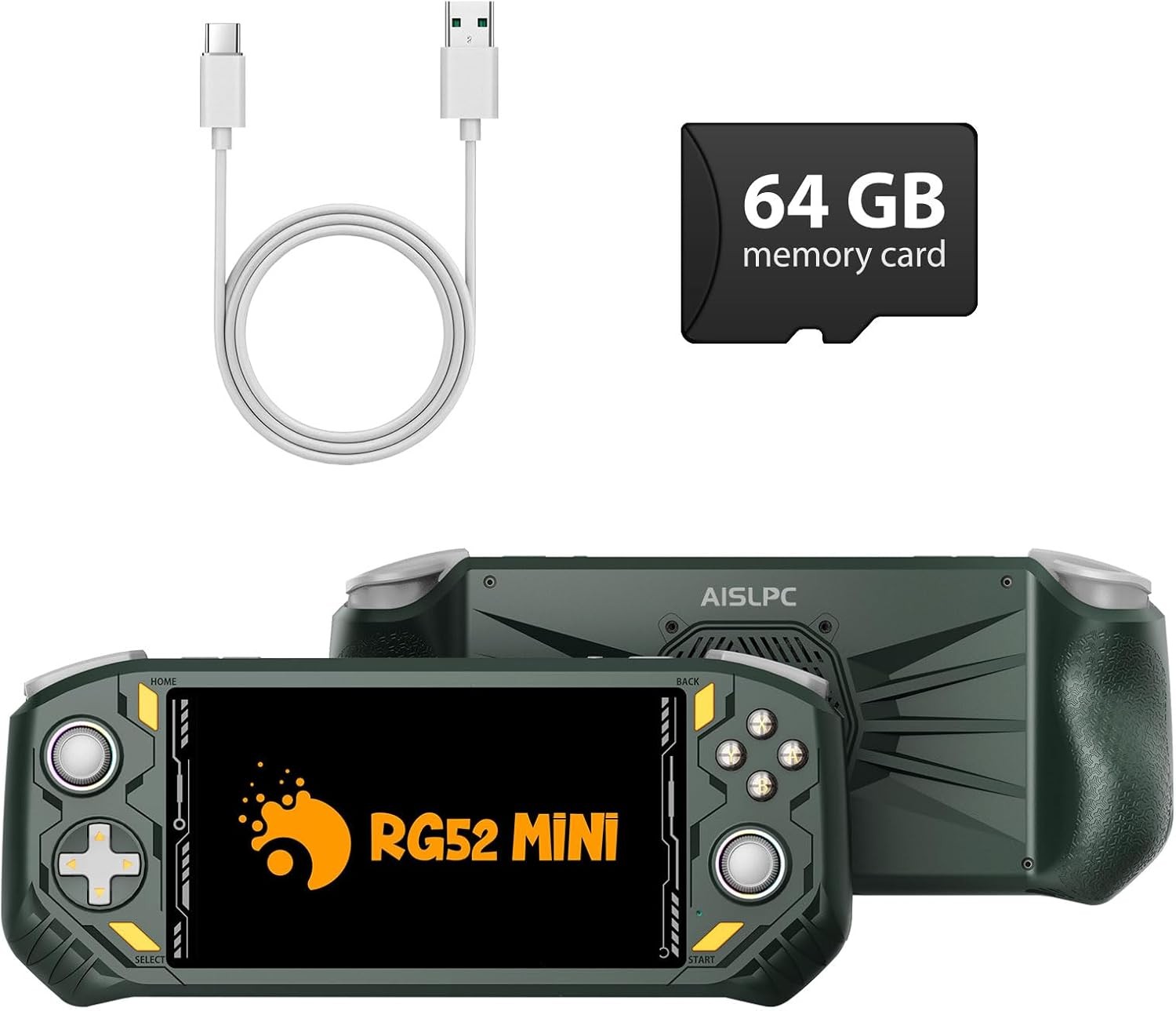 RG52MINI Handheld Game Console 5.5 Inch Green 64GB