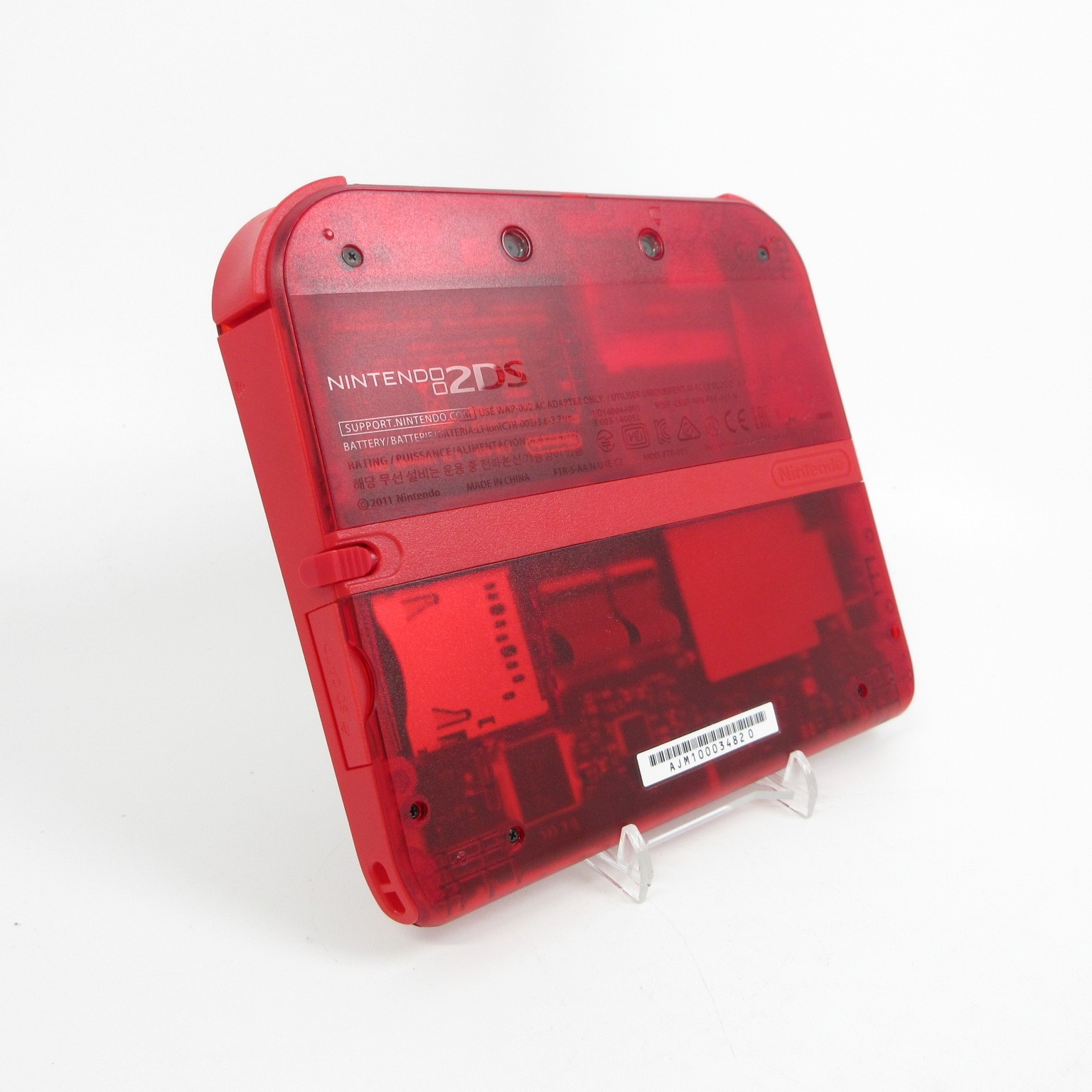 【Near Mint】Nintendo 2DS Pokemon Clear Red Console ONLY Japanese Edition #DEN0523