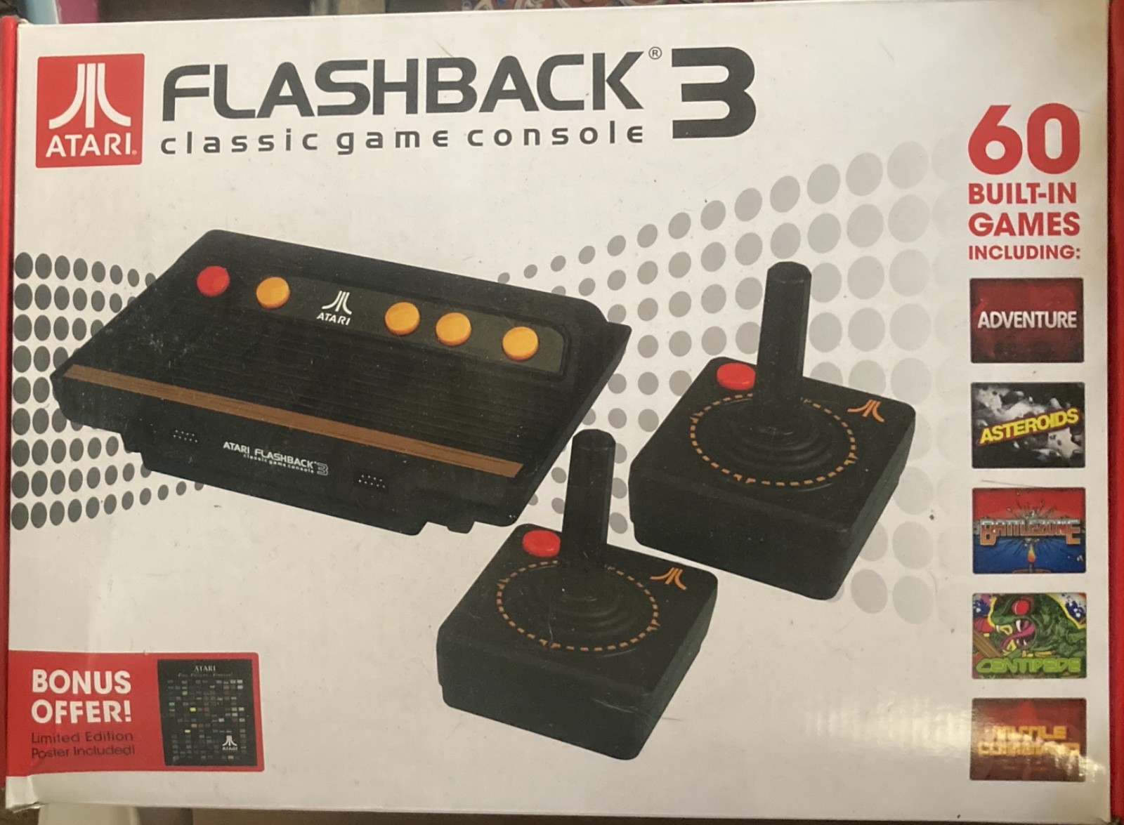 Atari Flashback 3, with 60 Classic Games Plug N Play Console (No poster)
