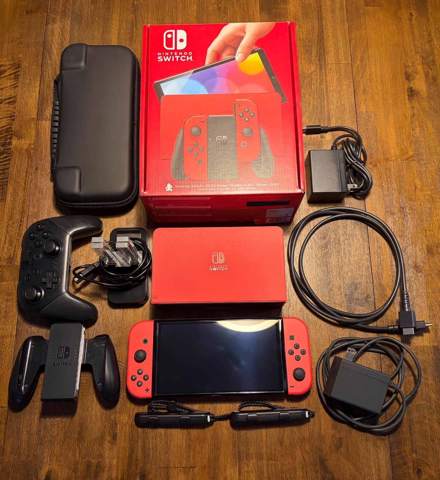Nintendo Switch (OLED) HEG-001 Mario Red Edition 64GB Console + Accessories