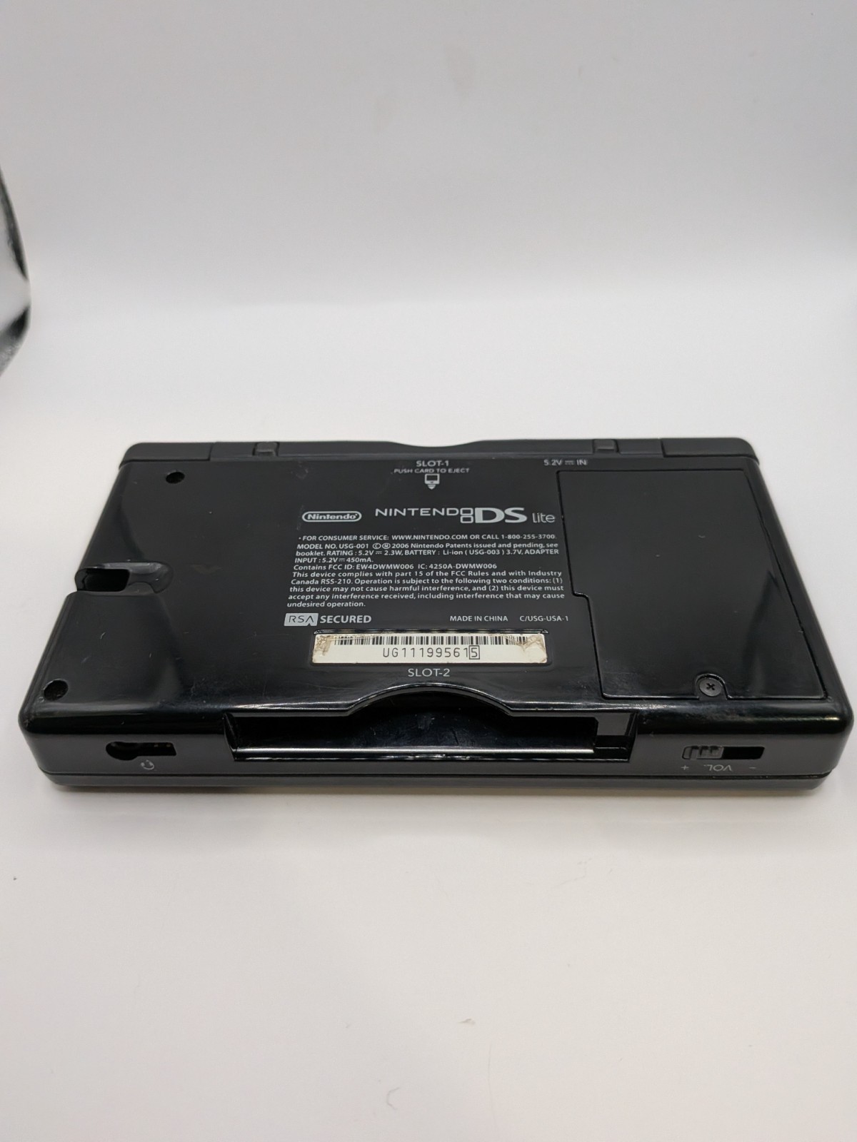 Nintendo DS Lite – Onyx Black – Tested & Works – Yellow Screens