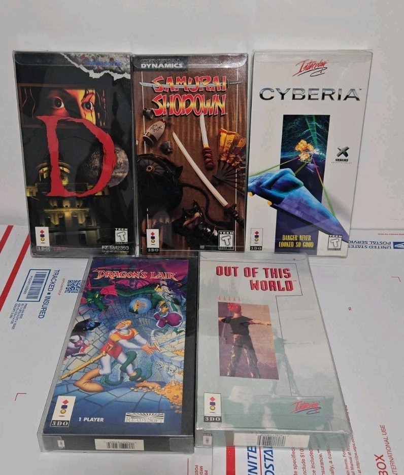 5 3DO Games Including Samurai Shodown, D, Out Of This World, Cyberia READ!