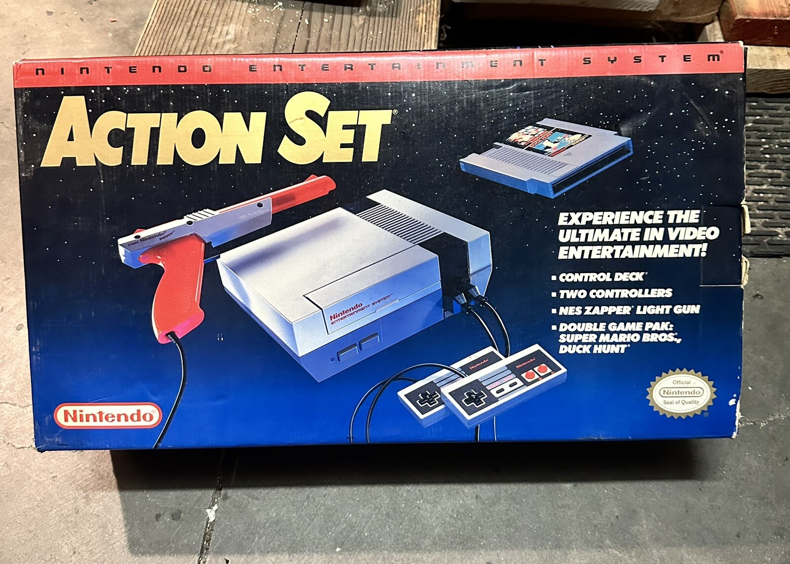 Nintendo NES Action Set Orange Zapper Console Video Game System Complete in Box