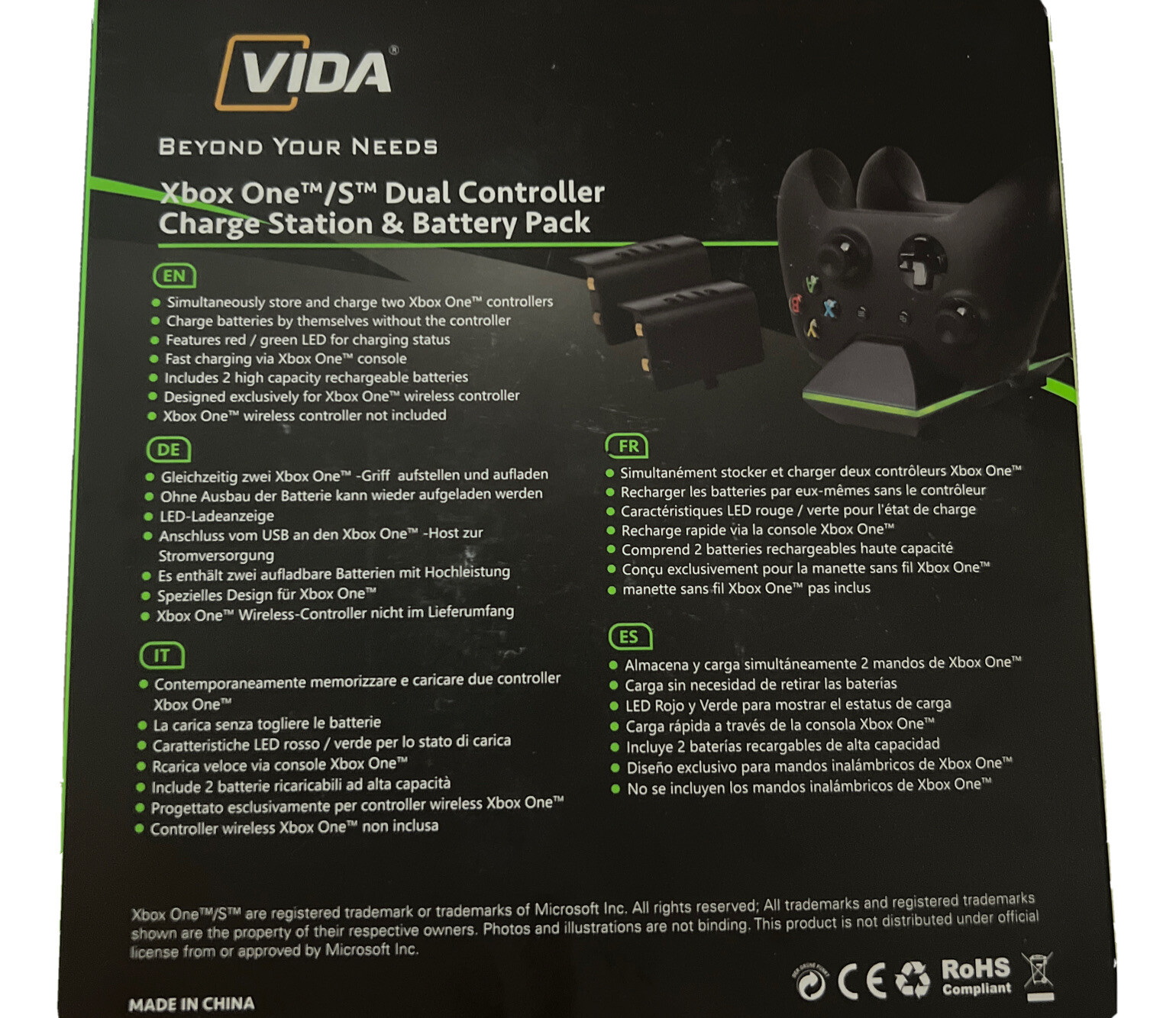 Controller Charger for Xbox One, CVIDA Dual Xbox One/One S/One Elite Charging St