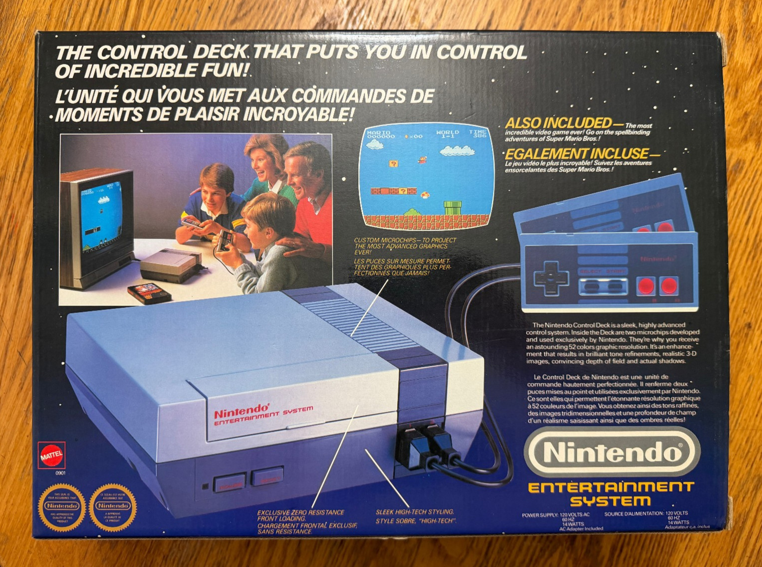 1986 MATTEL Super Mario Bros Control Deck complete in box nintendo nes RARE MINT