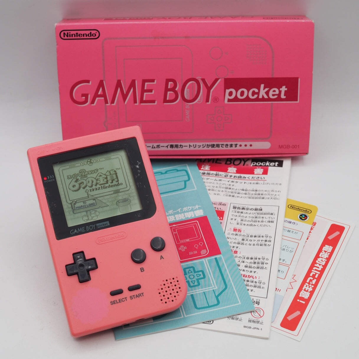 Nintendo GAMEBOY Pocket Pink Handheld Console MGB-001 Boxed Tested Working GB