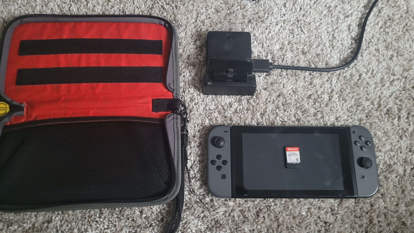 Nintendo Switch w/ Smash, Console, Grey Joycons, Third-Party Dock, HDM, Charger