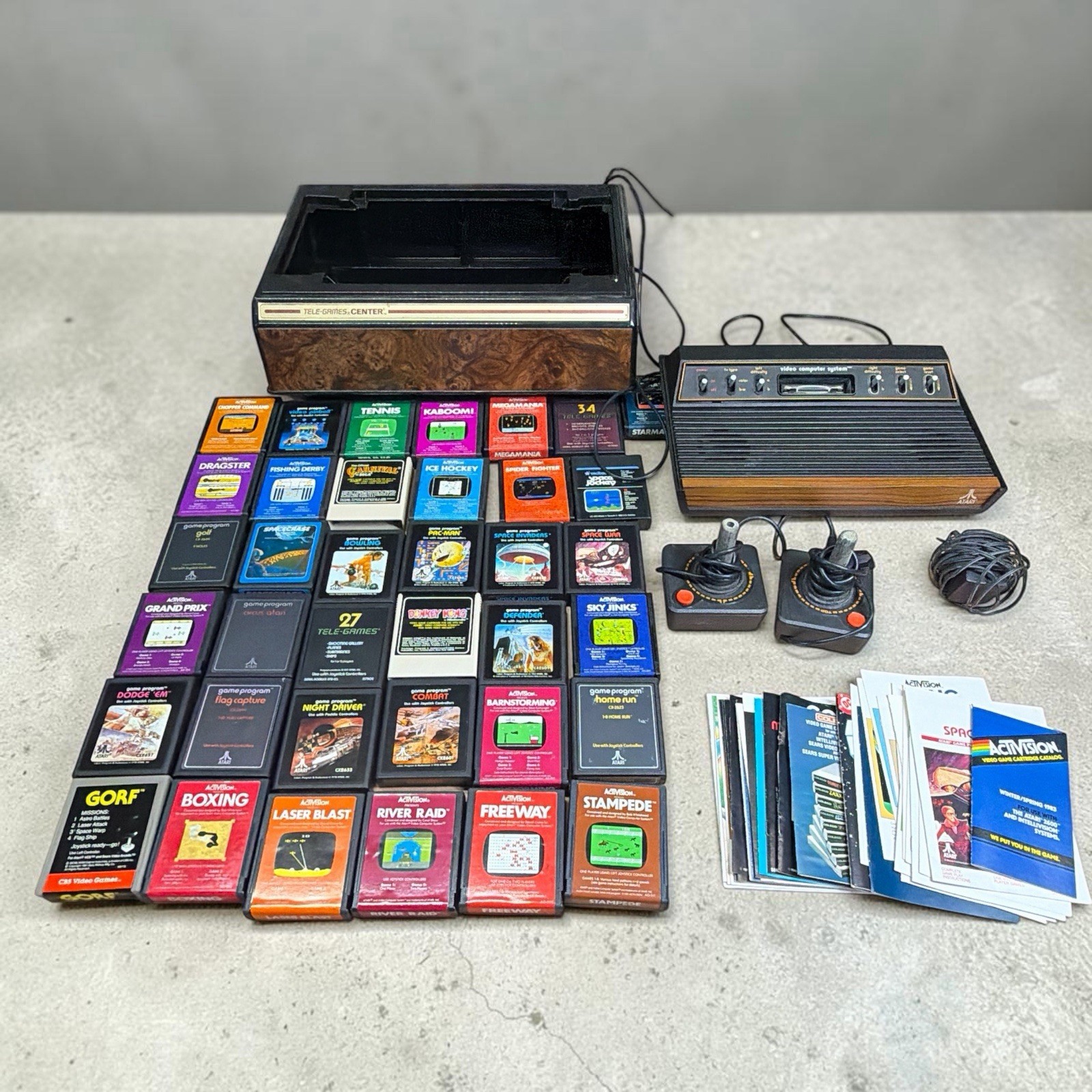 Atari 2600 System Bundle with Console, 37 Games, Joystick, Manuals, and More LOT