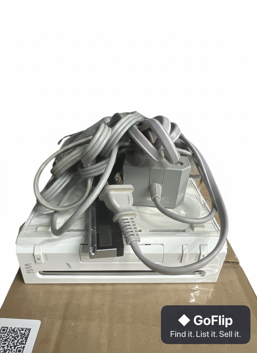 Nintendo Wii Console White – With Power Adapter and AV Cables – Model RVL-001