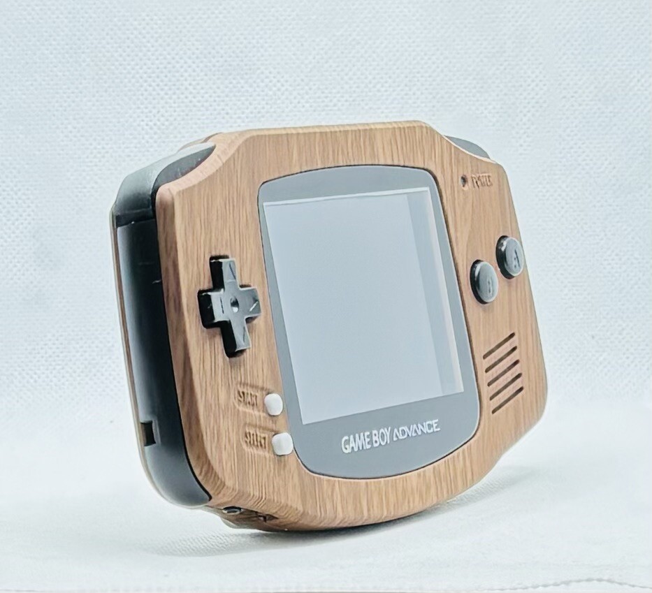 Gameboy Advance Soft Touch Wood Pattern Gaming Console IPSV2 Backlight & USB C