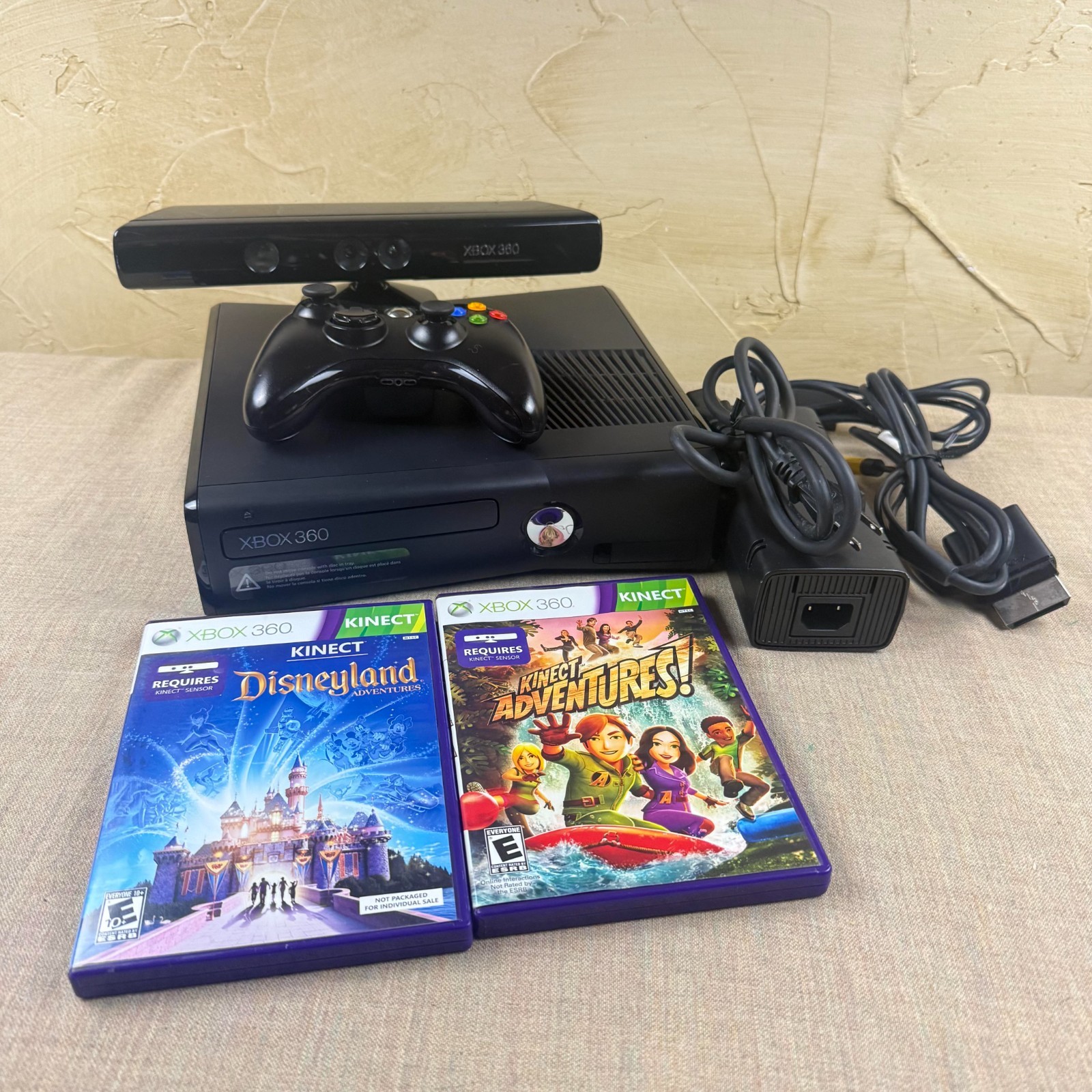 Xbox 360 Kinect Bundle • 500GB Upgrade • Boxed • Sensor, Controller, 2 Games