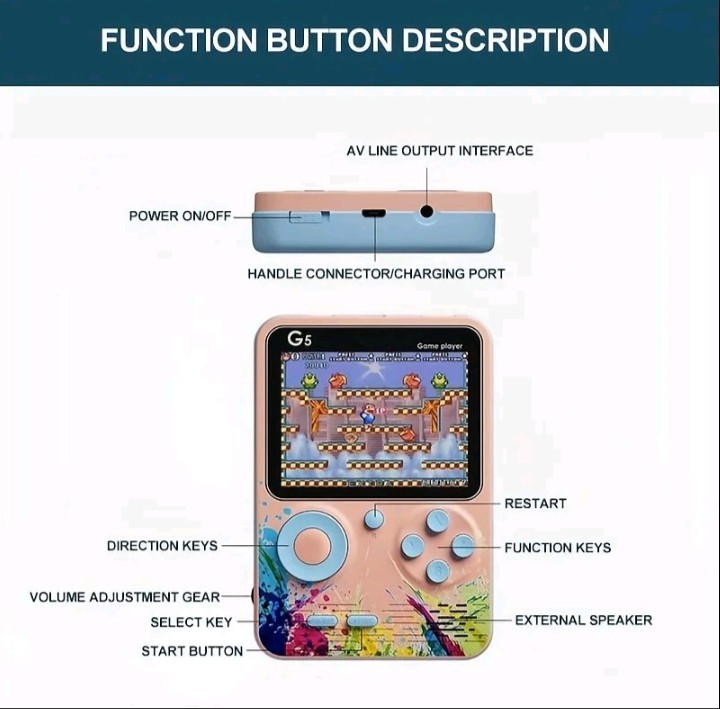 500 Games Mini Handheld Console 3 Inch Screen TV Out Kids Toy