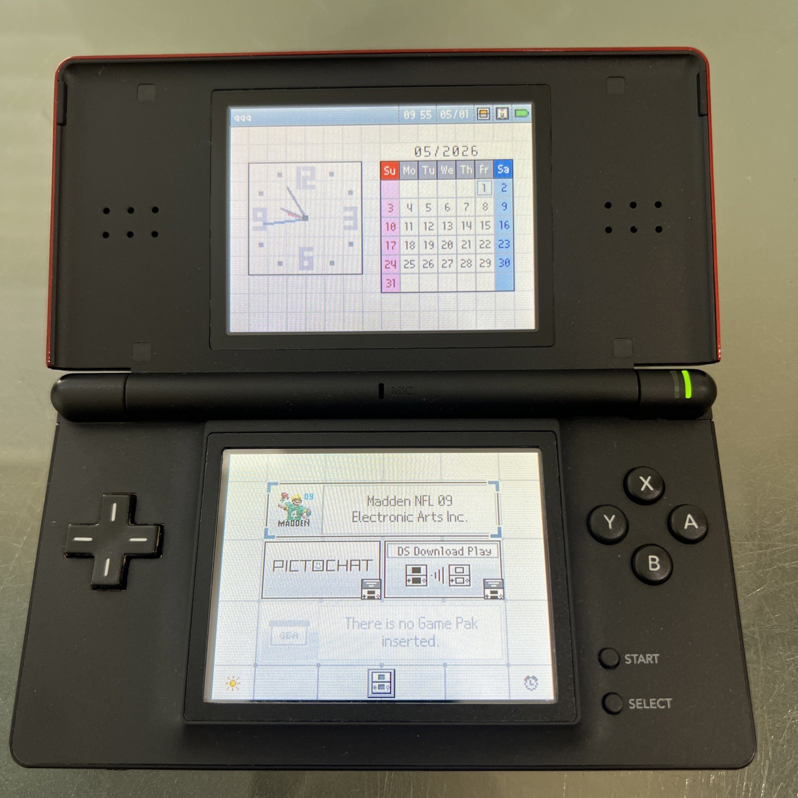 Nintendo DS Lite Authentic Console Crimson Handheld System W/ Charger & Stylus